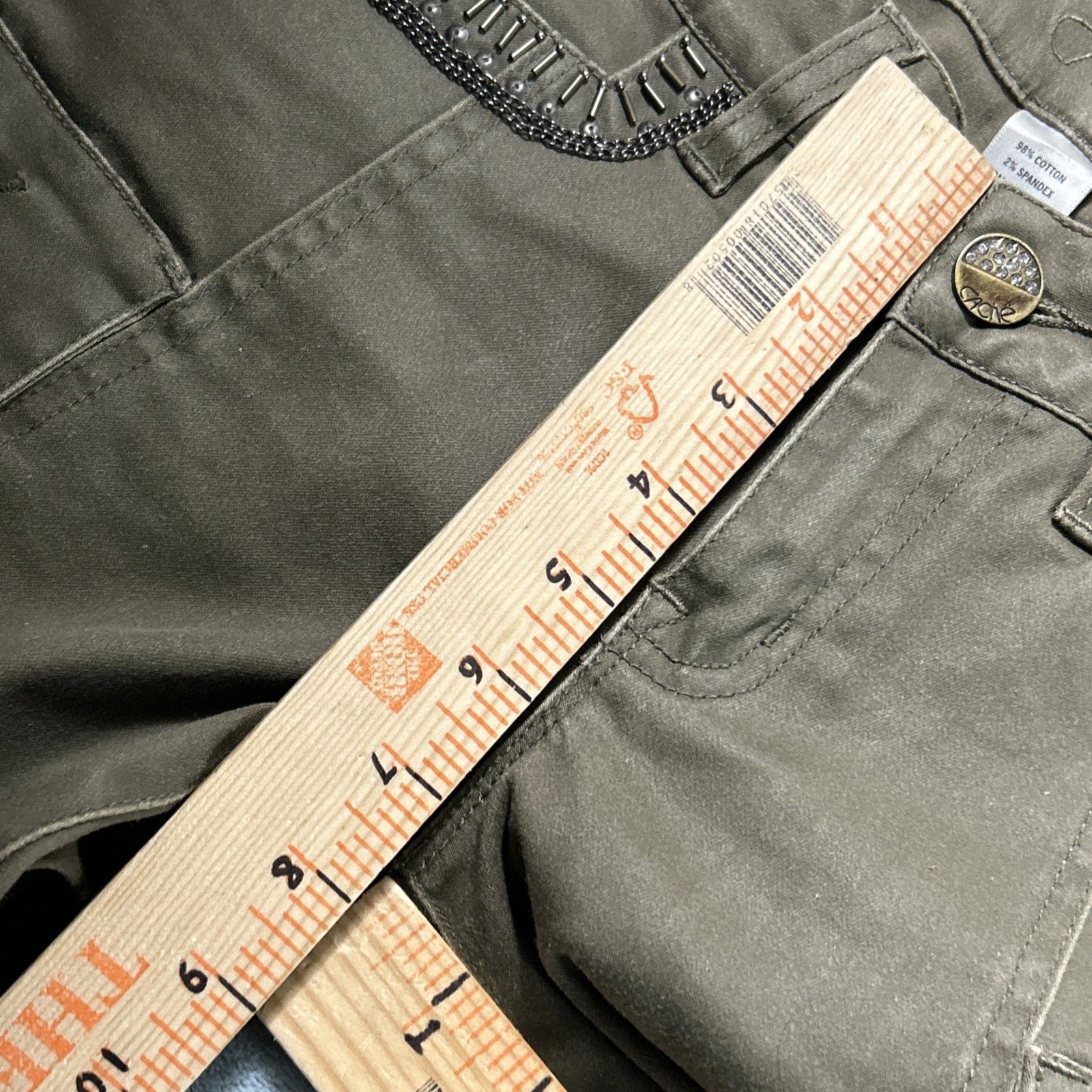 Levi's Rhinestoned Cargo Pants Women 4 30x27 Stretch Slim Ankle Zip Size 27" / US 4 / IT 40 - 16 Thumbnail