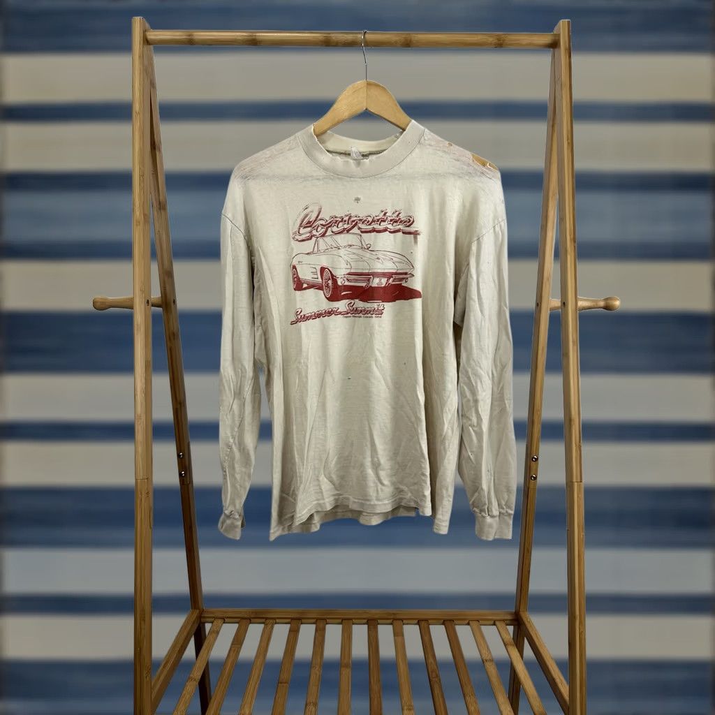Vintage VINTAGE 80s Corvette Summer Summit LS T-Shirt L Cream Mens Size US L / EU 52-54 / 3 - 1 Thumbnail