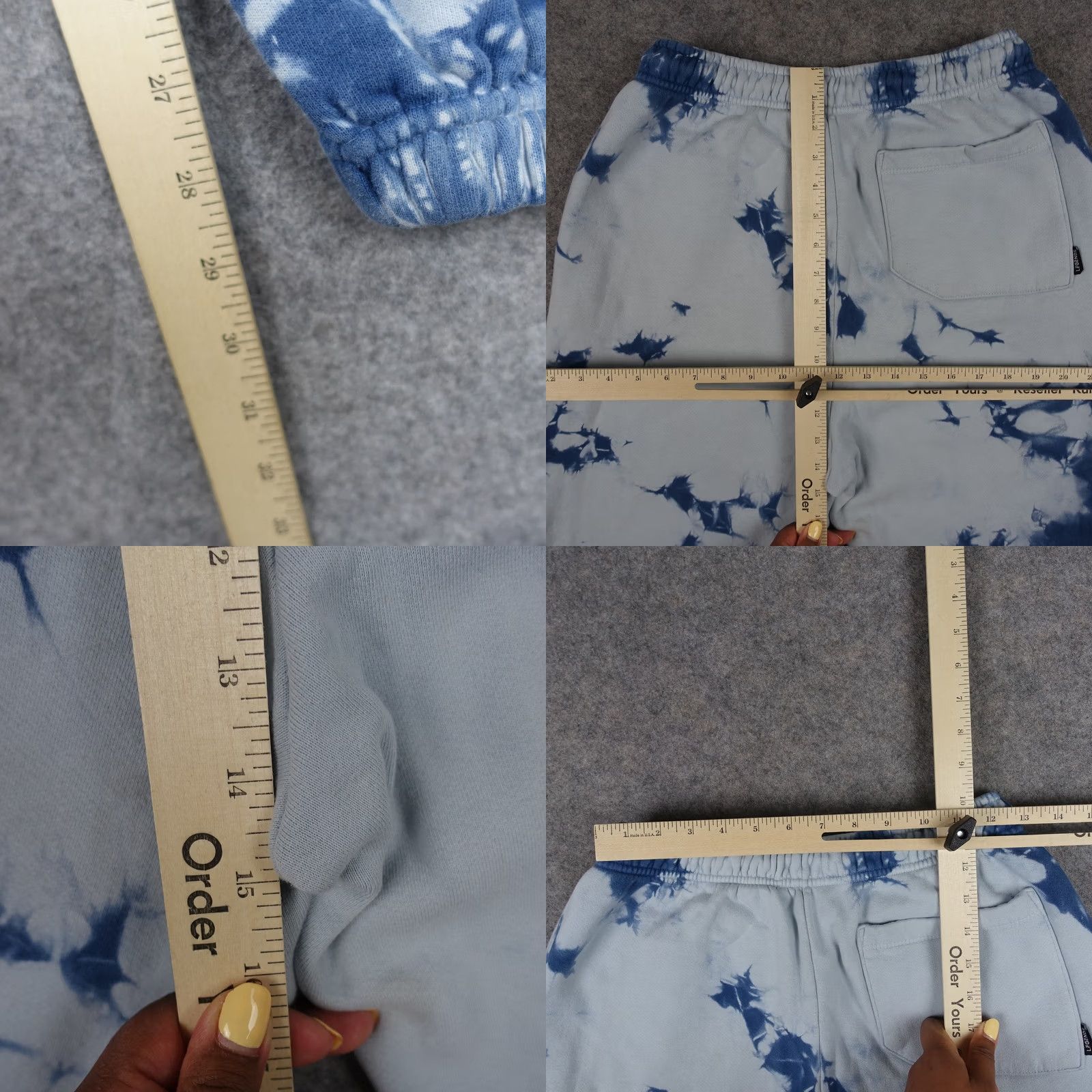 Vintage Legends Mens Small Blue White Tie Dye Jogger Pants USA Patch Logo Sweatpants Size US 29 - 10 Thumbnail