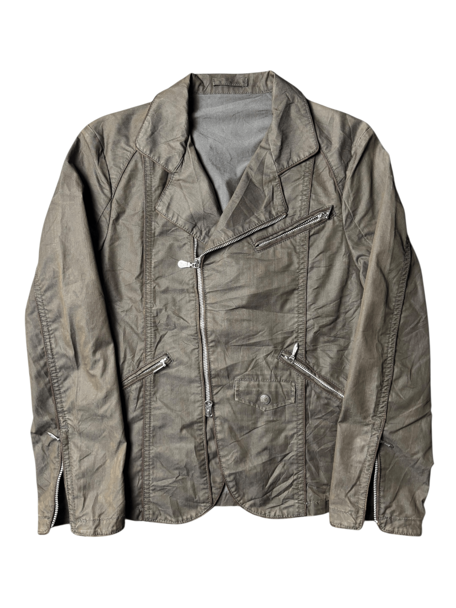 2000s Tornado Mart Asymmetric Riders Jacket