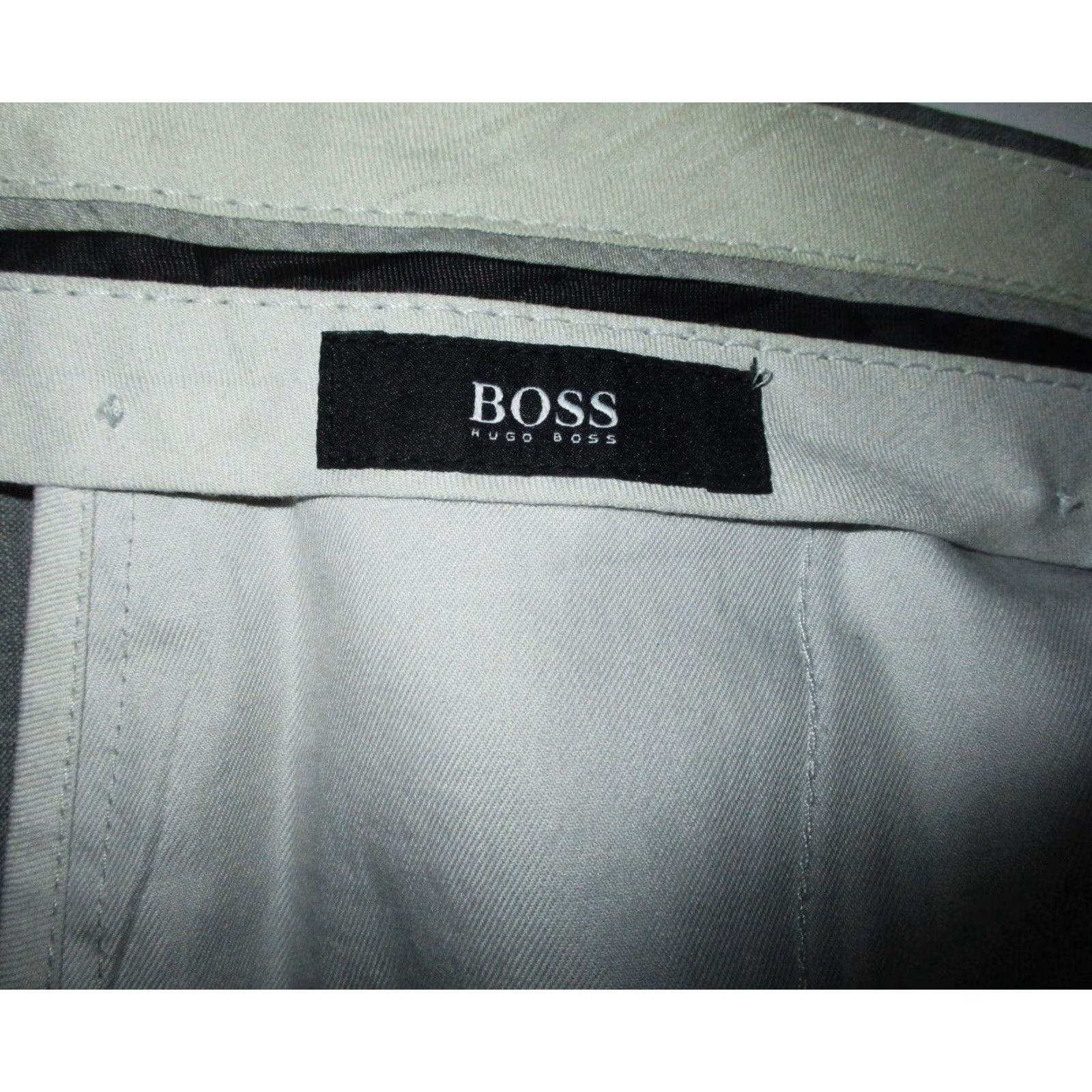 Hugo Boss HUGO BOSS Gray 100% Wool Flat Dress Pants 34W-31L Mens Flat Front Pocket 5-Pocket Dry Clean Only - Regular Fit Size US 34 / EU 50 - 6 Thumbnail