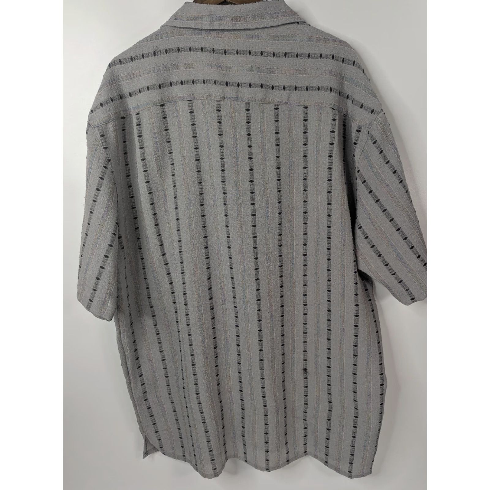 Vintage VINTAGE Syllables System Button-Up Shirt 2XL Gray Short Sleeve Collared Men Casual Vintage Size US XXL / EU 58 / 5 - 3 Thumbnail
