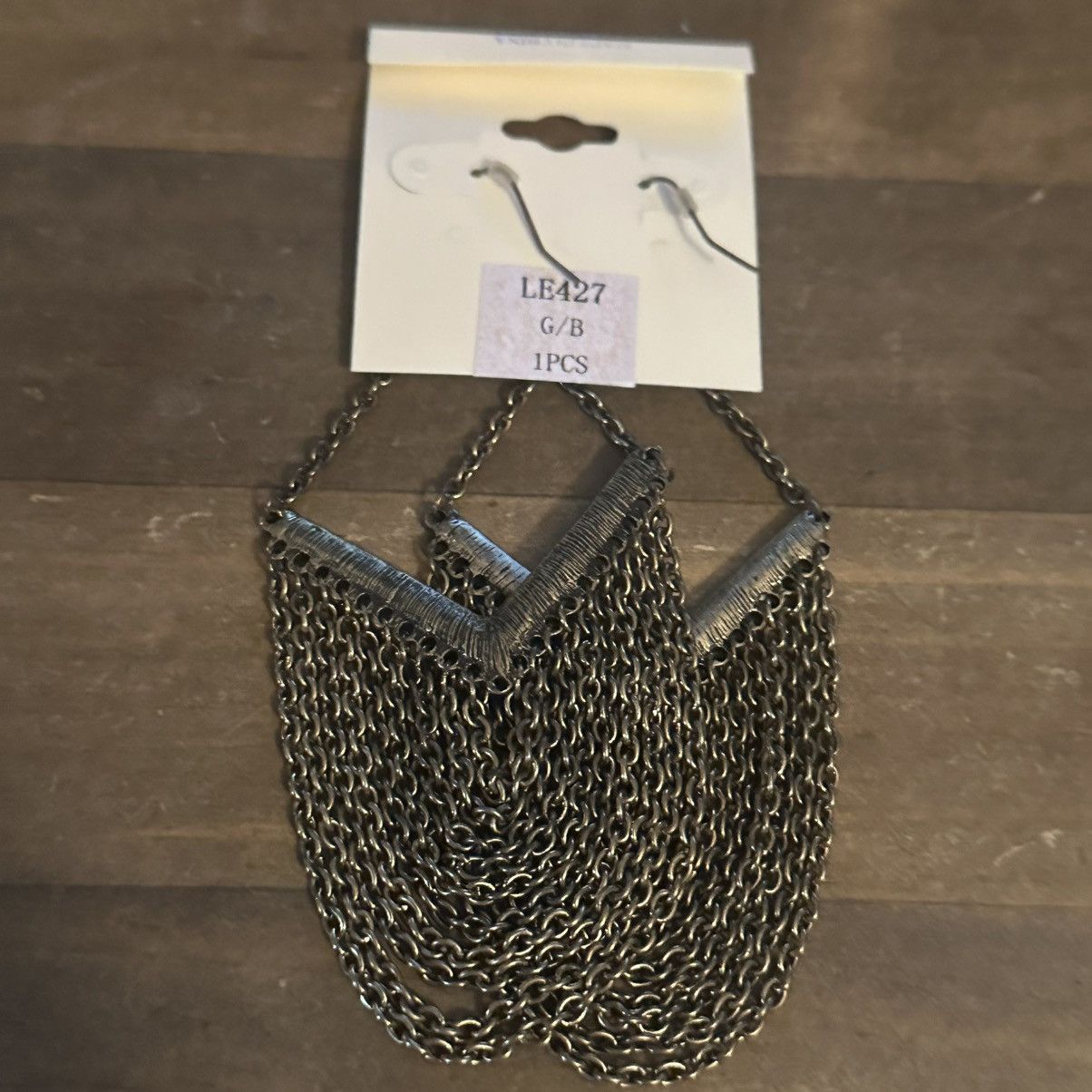 Other Bronze tone rhinestone chevron chain earrings Size ONE SIZE - 5 Thumbnail