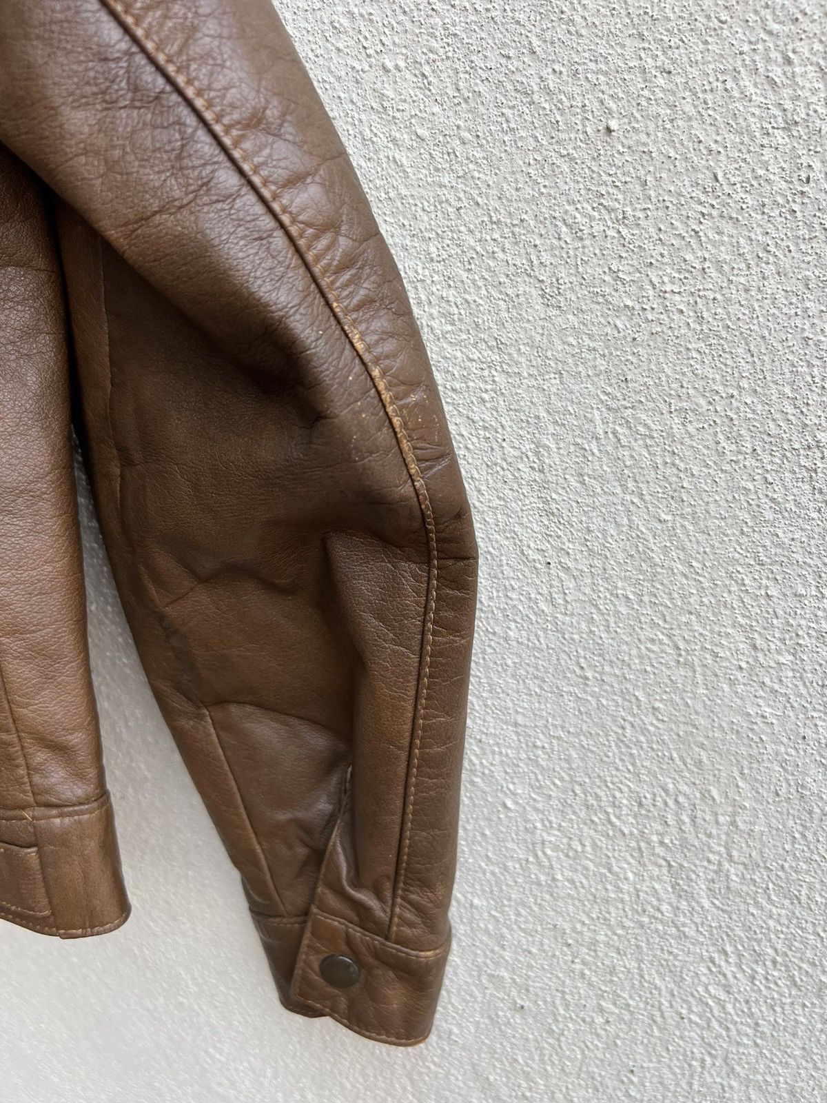 Leather Vintage 60s 70s Lakeland Patina Brown Trucker Leather Jacket Size US M / EU 48-50 / 2 - 18 Thumbnail
