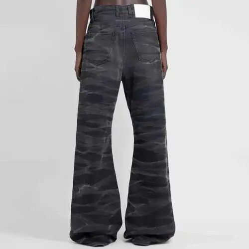 Japanese Brand Washed Wave Patterned Micro Flared Jeans Men Size US 31 - 3 Thumbnail