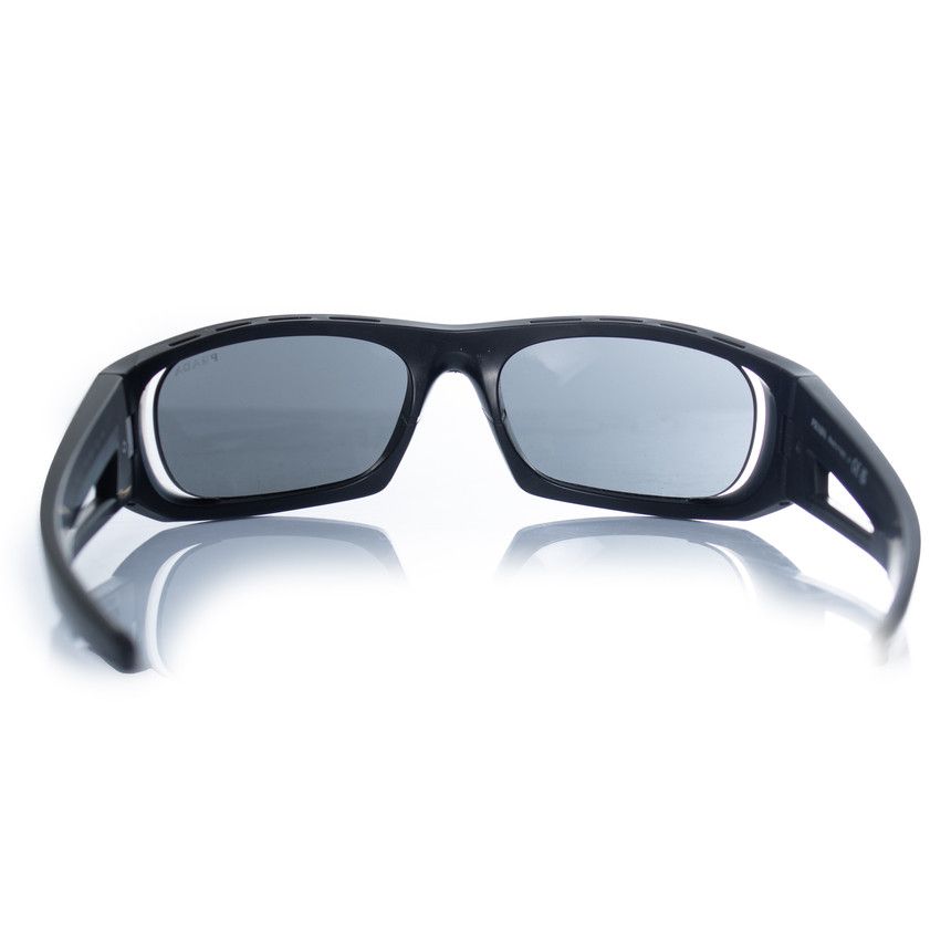 Prada Prada, matte black sunglasses with red logo Size ONE SIZE - 4 Thumbnail