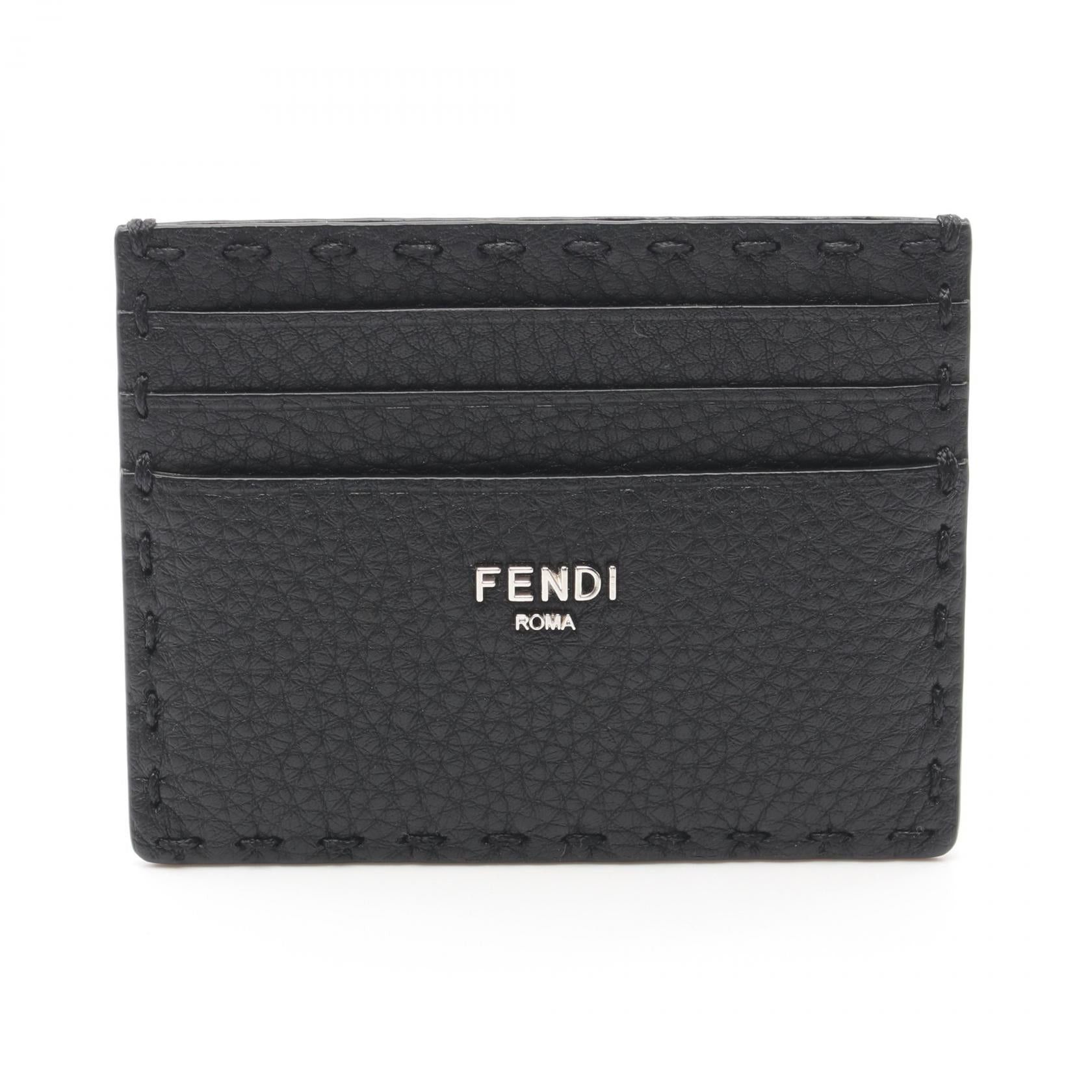 Fendi Fendi Selleria Card Case Leather Black Size ONE SIZE - 1 Thumbnail