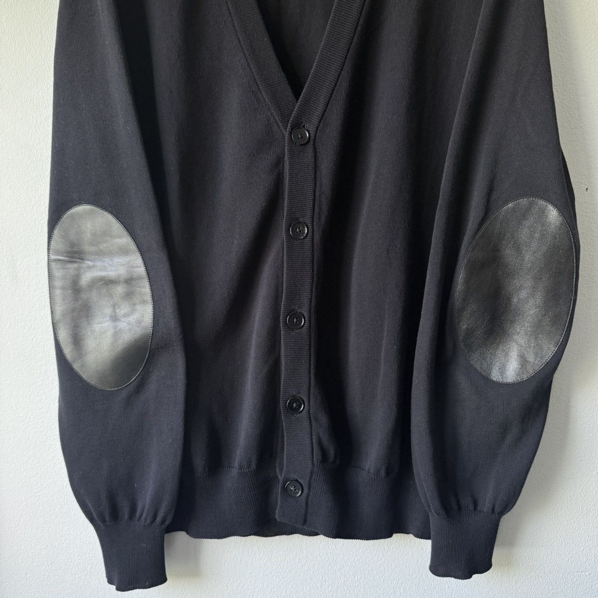 Maison Margiela SS2015 Maison Martin Margiela Navy Knit Elbow Patch Cardigan Size US XL / EU 56 / 4 - 3 Thumbnail