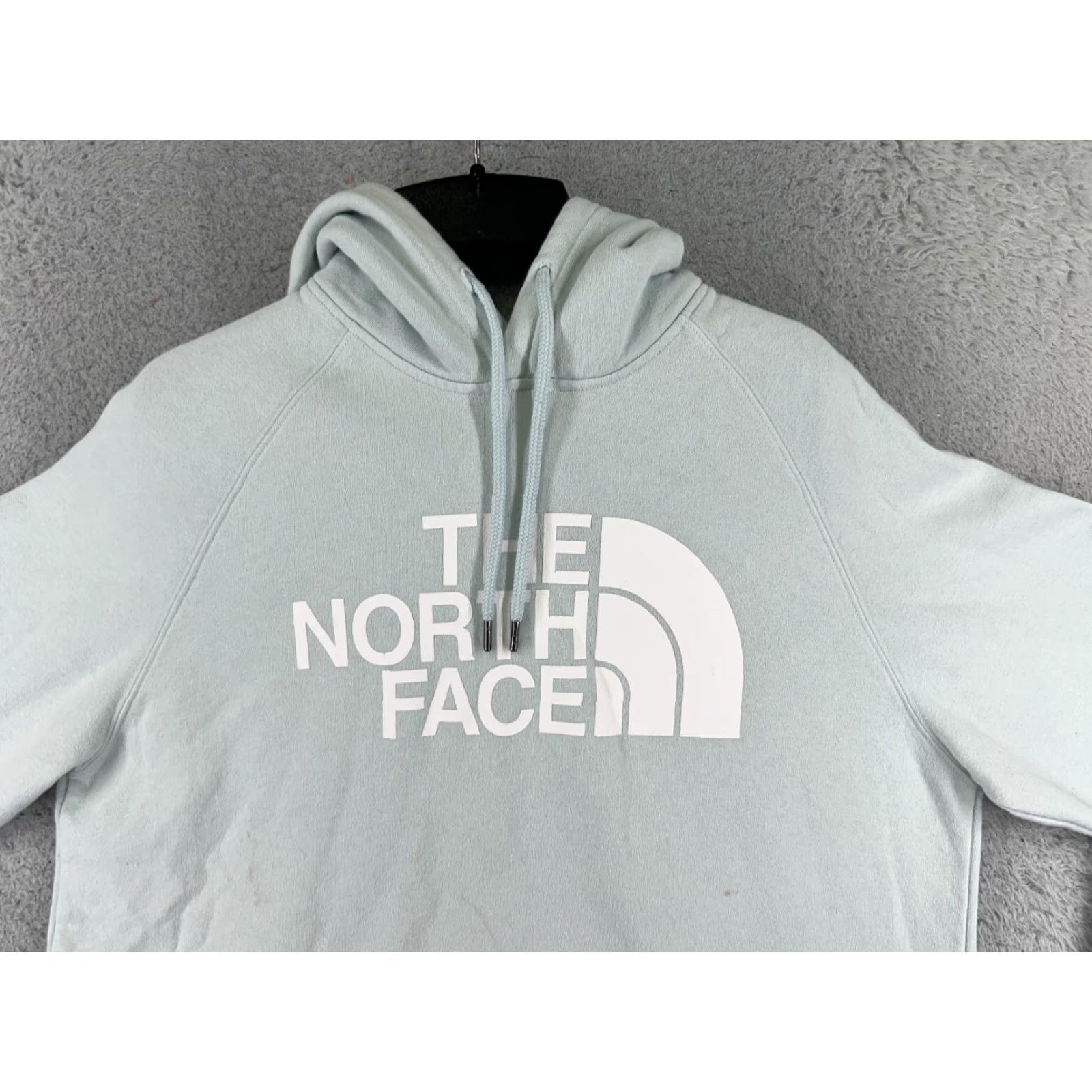 The North Face The North Face Hoodie Mens L Blue Logo Pullover Sweatshirt Solid Jersey Cotton Blend Size L / US 10 / IT 46 - 4 Thumbnail