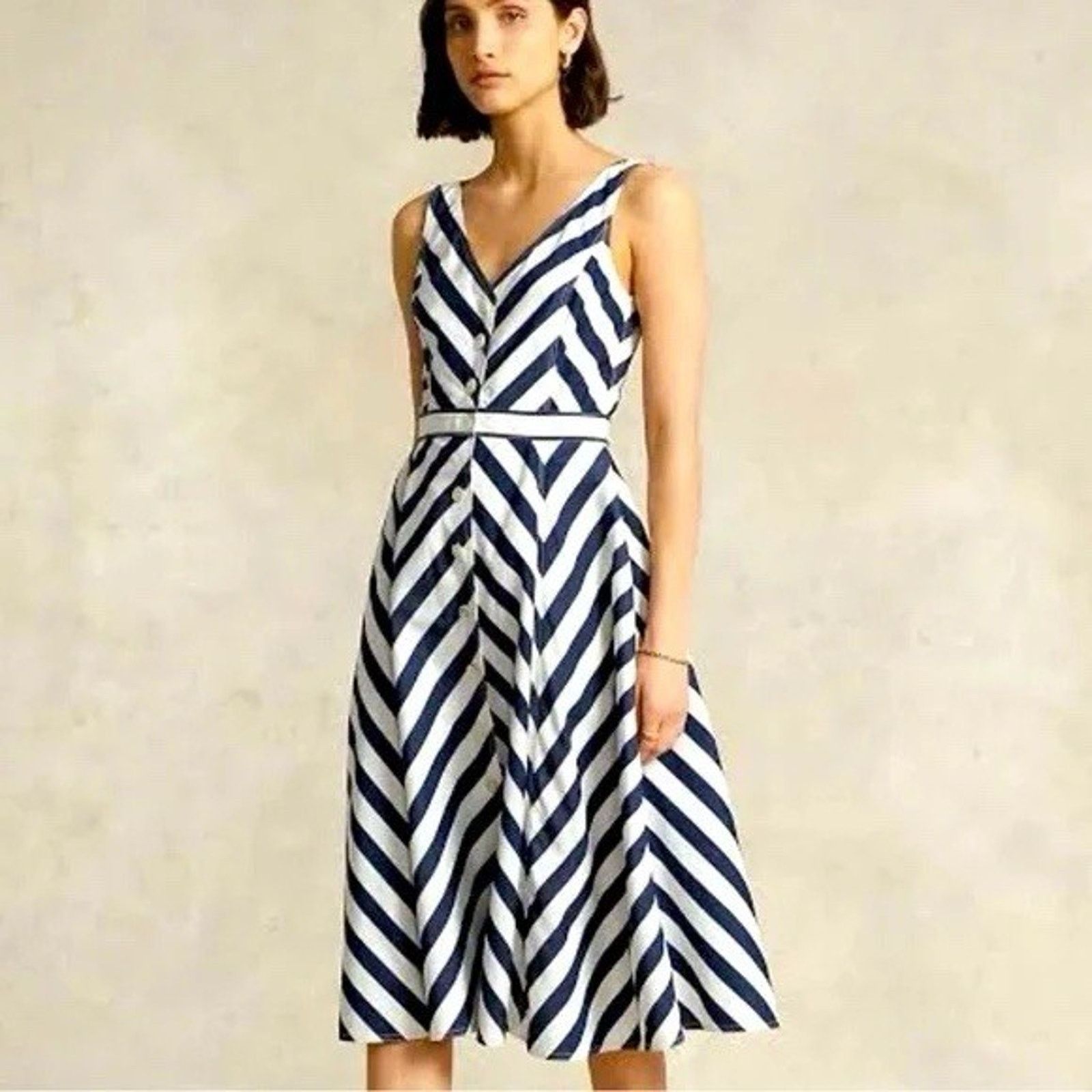 Ralph Lauren Polo Ralph Lauren Romy Sleeveless Dress Blue White Striped ...