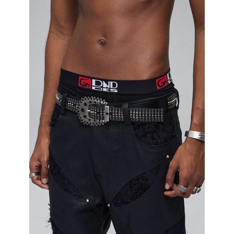 Designer Punk Vintage Belt Riveted Belts Menswear Accessories Size ONE SIZE - 6 Thumbnail