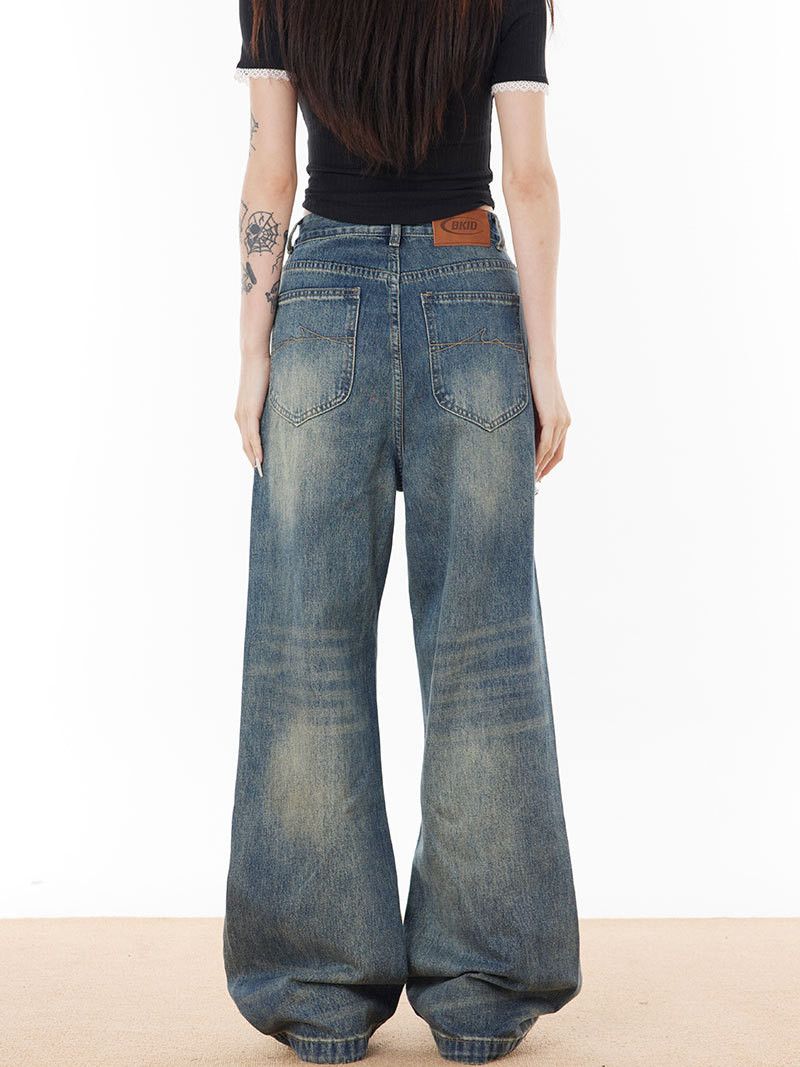 Vintage Male punk distressed street letter print washed denim jeans Size US 32 / EU 48 - 3 Thumbnail