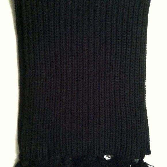 J.Crew J.CREW WOMEN'S NEW BLACK 100%ACRYLIC SCARF 13 1/4" X 81 3/4" Size ONE SIZE - 2 Thumbnail