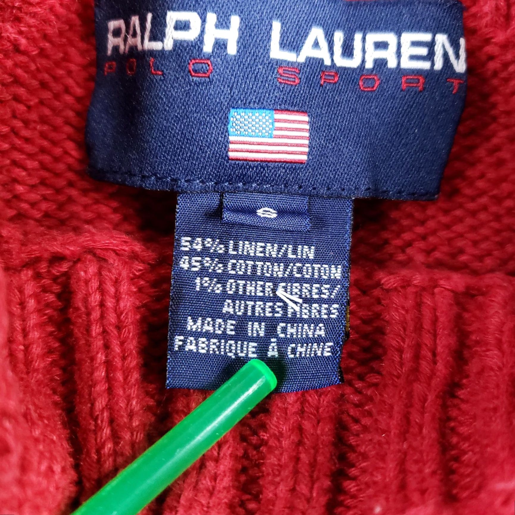 Ralph Lauren VINTAGE Ralph Lauren Polo Sport Sweater Womens Small Red Bear Equestrian Linen Size S / US 4 / IT 40 - 6 Thumbnail