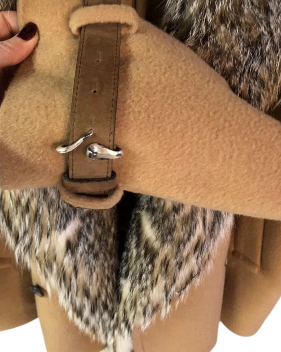 Roberto Cavalli F/W 2009 RUNWAY CAMEL HAIR HEAVY COAT WITH FOX FUR COLLAR Size US L / EU 52-54 / 3 - 9 Thumbnail