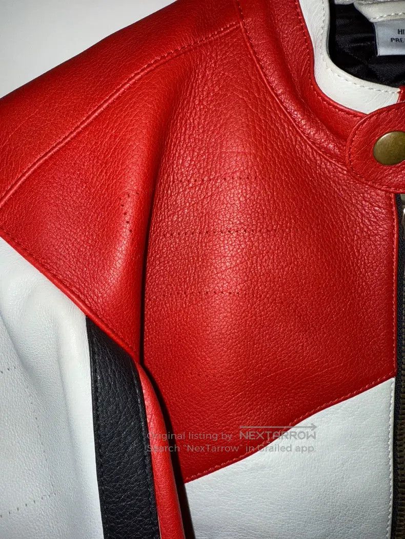 Vetements Vetements Red and White Color Block Leather Jacket Size US XS / EU 42 / 0 - 4 Thumbnail