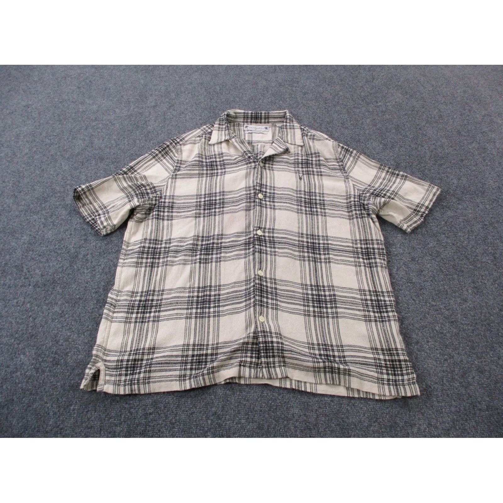 Allsaints All Saints Shirt Mens XL Beige Plaid Relaxed Preppy Beach Golf Logo Size US XL / EU 56 / 4 - 2 Thumbnail
