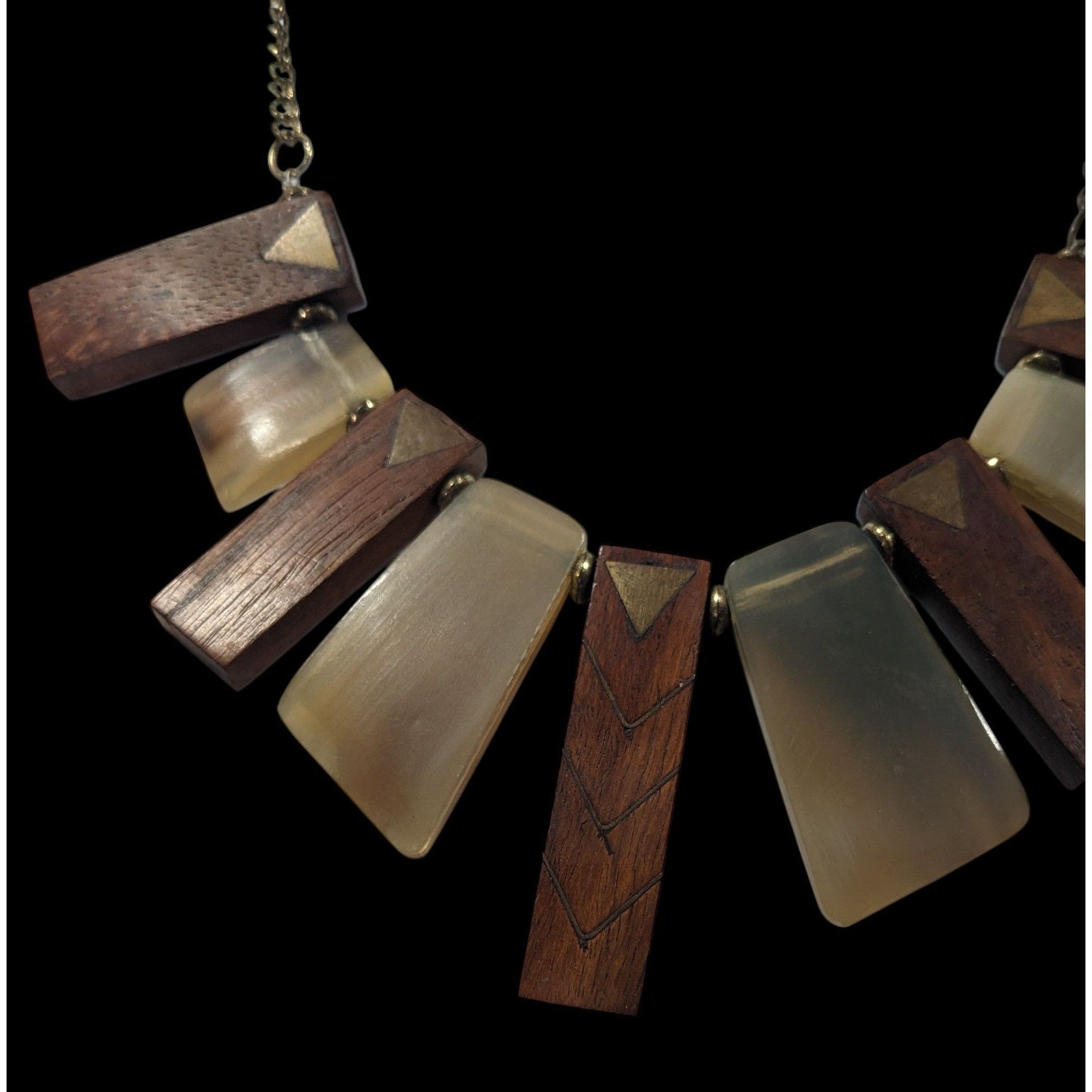 Other Vintage Ali Khan New York Wood And Lucite Bib Necklace Size ONE SIZE - 5 Thumbnail
