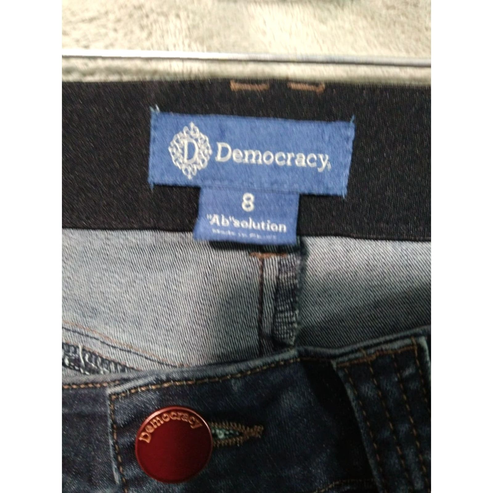 Vintage Democracy Jeans Womens 8 Blue Denim Ankle Indigo Dark Wash 5-Pocket Regular Stretch Cotton Polyester Spandex Viscose Denim Size 30" / US 8 / IT 44 - 7 Thumbnail
