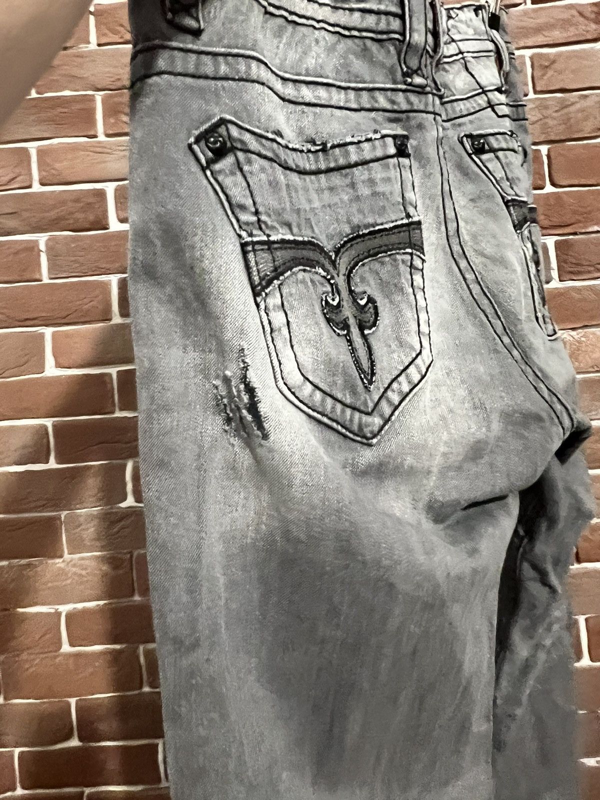 Rock Revival Rare Vintage Rock Revival Drip Denim Jeans Pants USA 36 Size US 36 / EU 52 - 8 Thumbnail