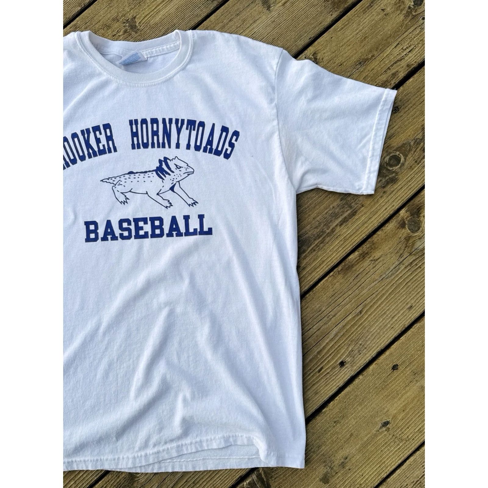 Hanes Hanes Hooker Hornytoads Baseball Shirt White Mens M Logo Short Sleeve Crew Neck 50/50 Sports Funny T-Shirt Size US M / EU 48-50 / 2 - 3 Thumbnail
