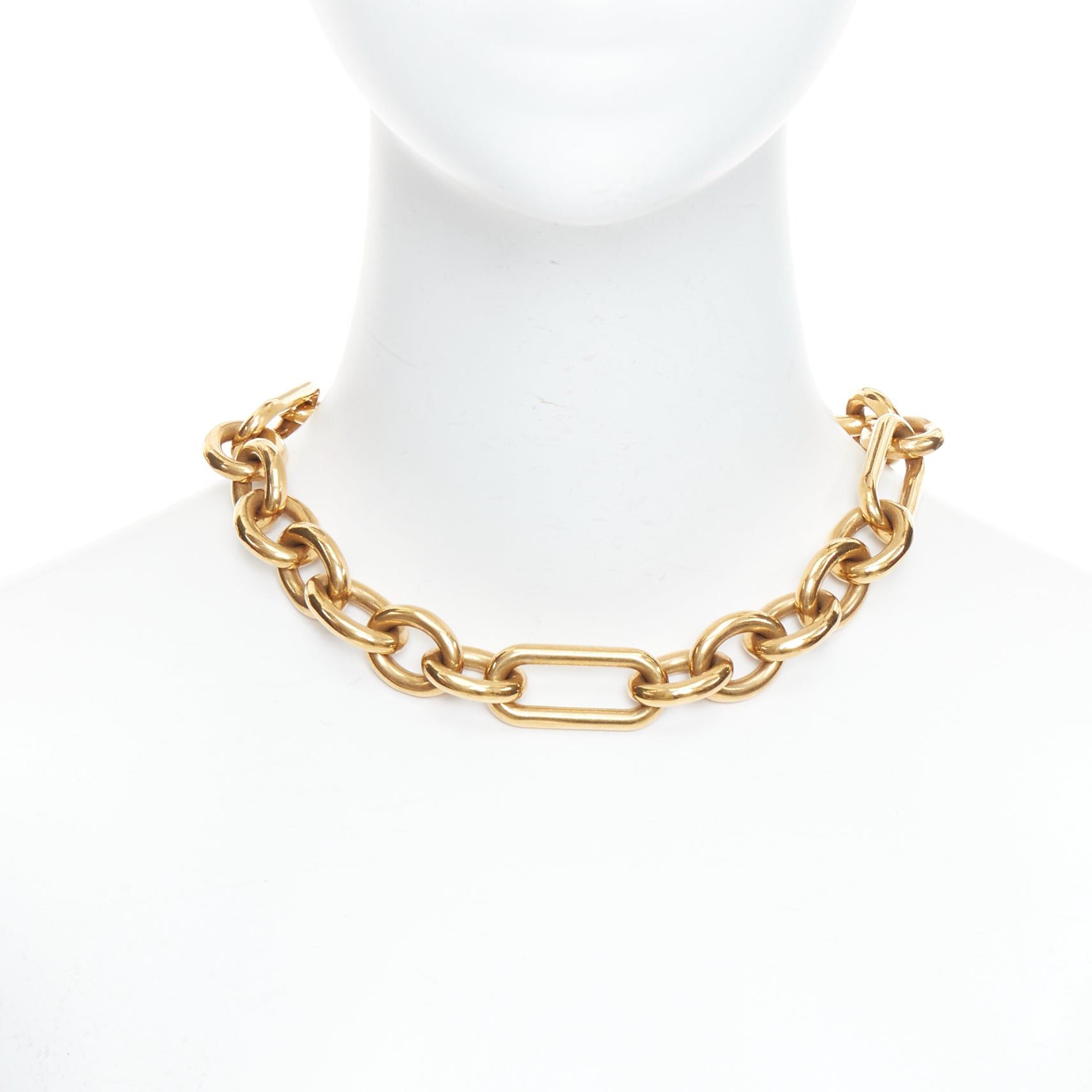 Celine rare OLD CELINE Phoebe Philo Runway gold-tone mixed chunky loop chain necklace Size ONE SIZE - 1 Thumbnail