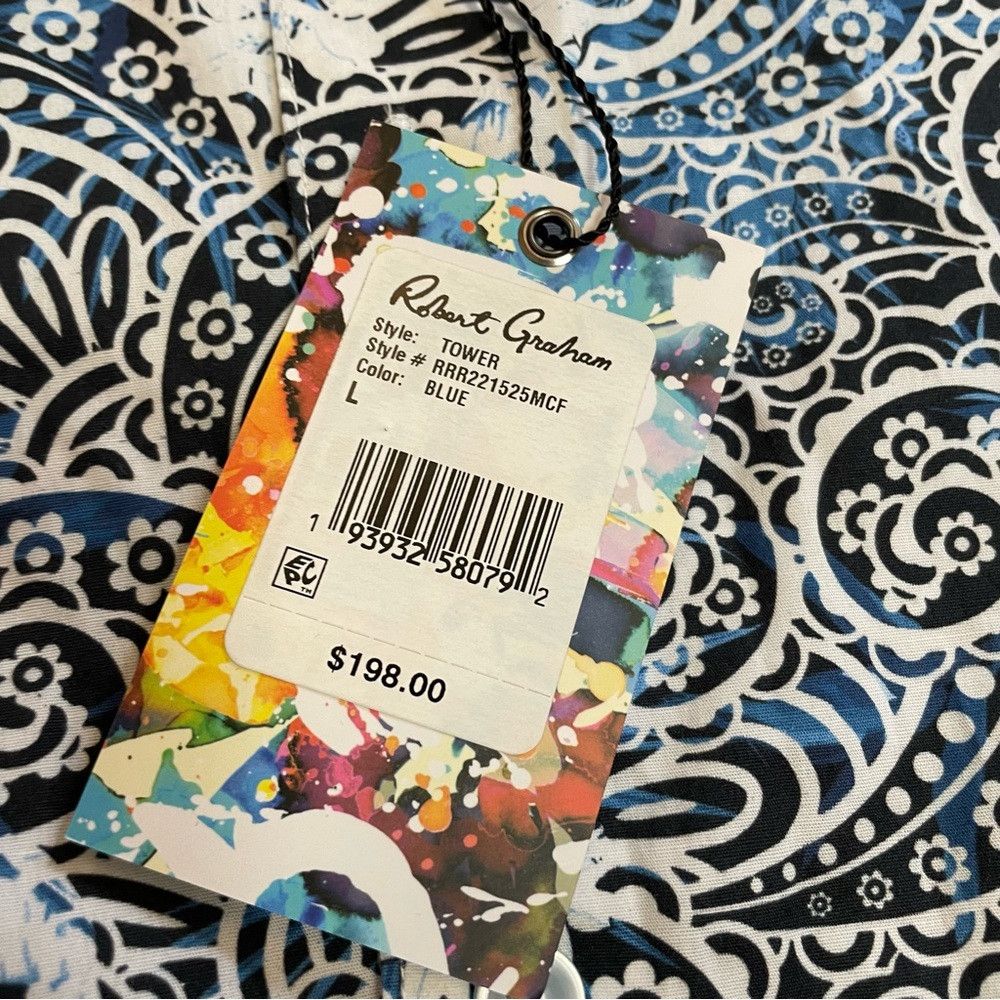 Robert Graham NWT New $198 Robert Graham Tower Paisley Floral Print Shirt Size US L / EU 52-54 / 3 - 8 Thumbnail