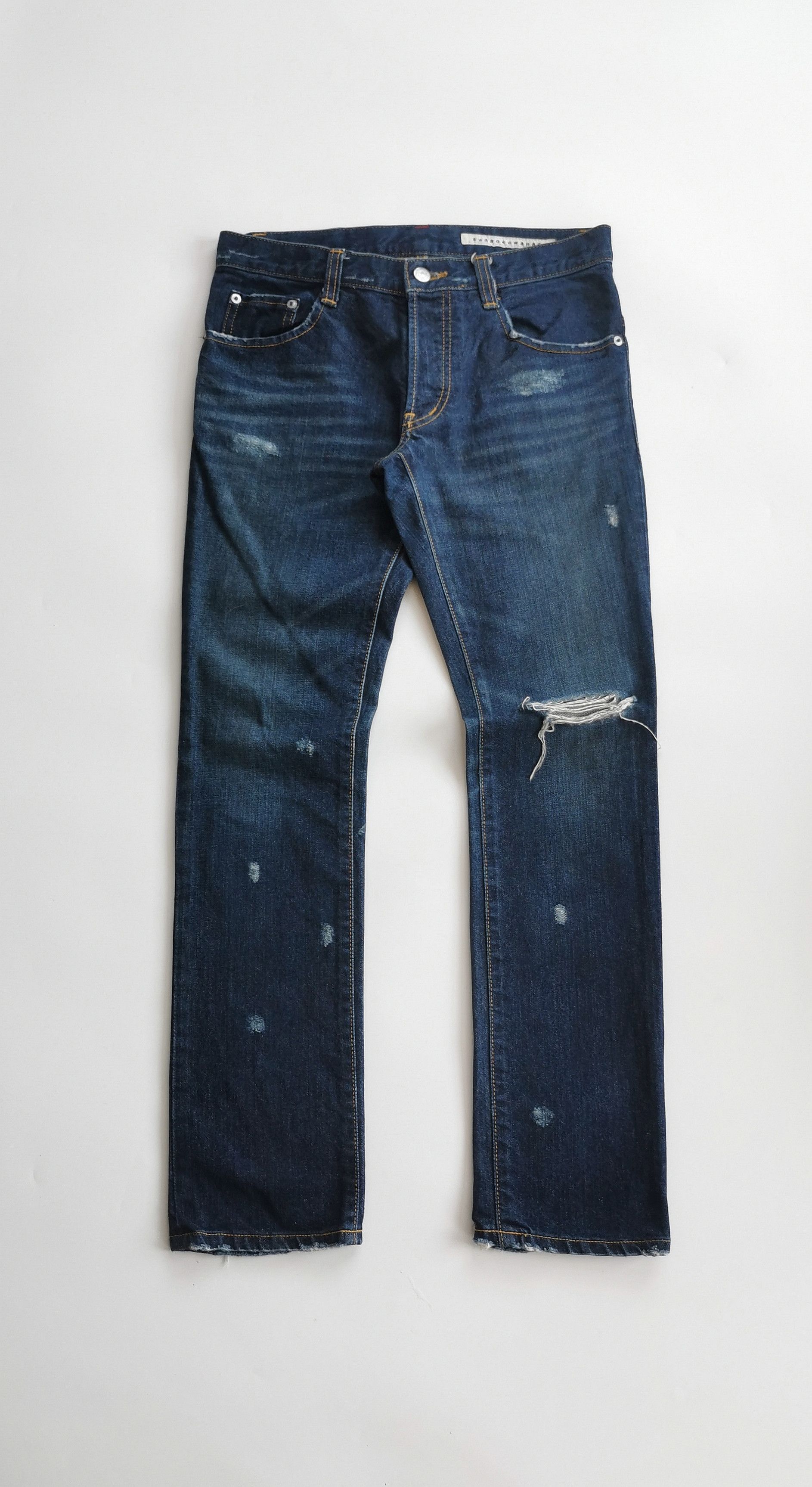 Japanese Brand Sunao Kuwahara Buckle Back Diistressed Jeans Size US 30 / EU 46 - 1 Thumbnail