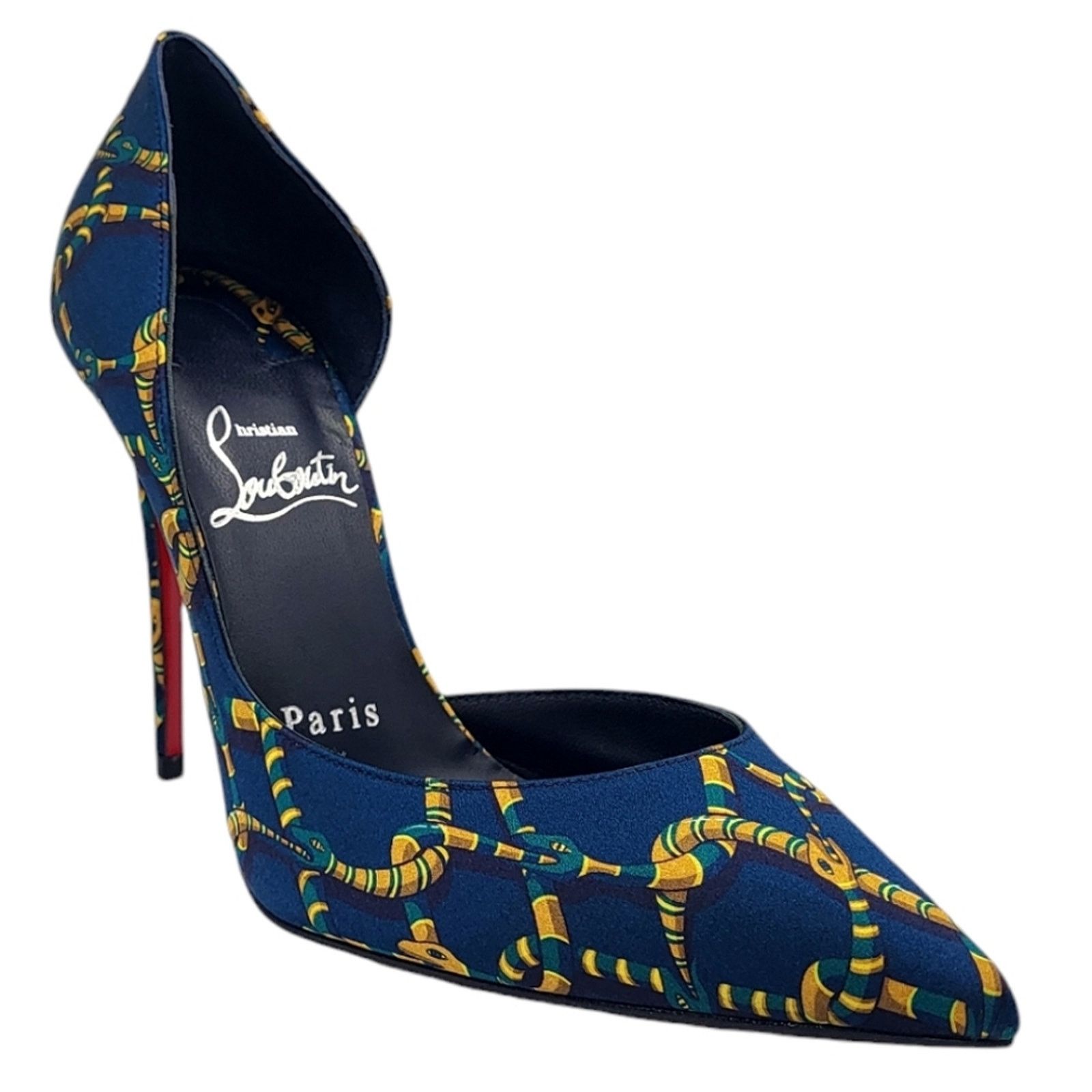 Christian Louboutin Christian Louboutin Iriza 100 Satin Pumps Chain Snake 36 Size US 6 / IT 36 - 1 Thumbnail