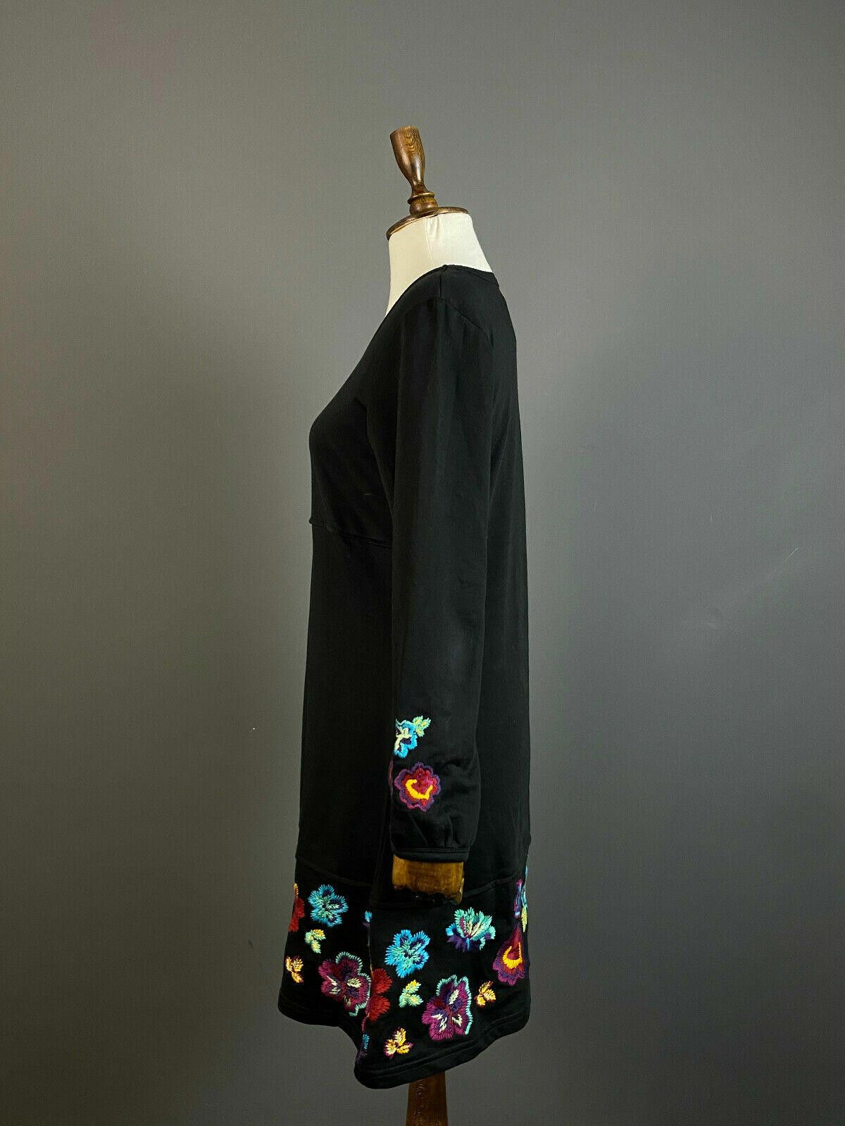 Designer Deerberg by Oska Black Floral Long Sleeve Dress Size S Size S / US 4 / IT 40 - 4 Thumbnail