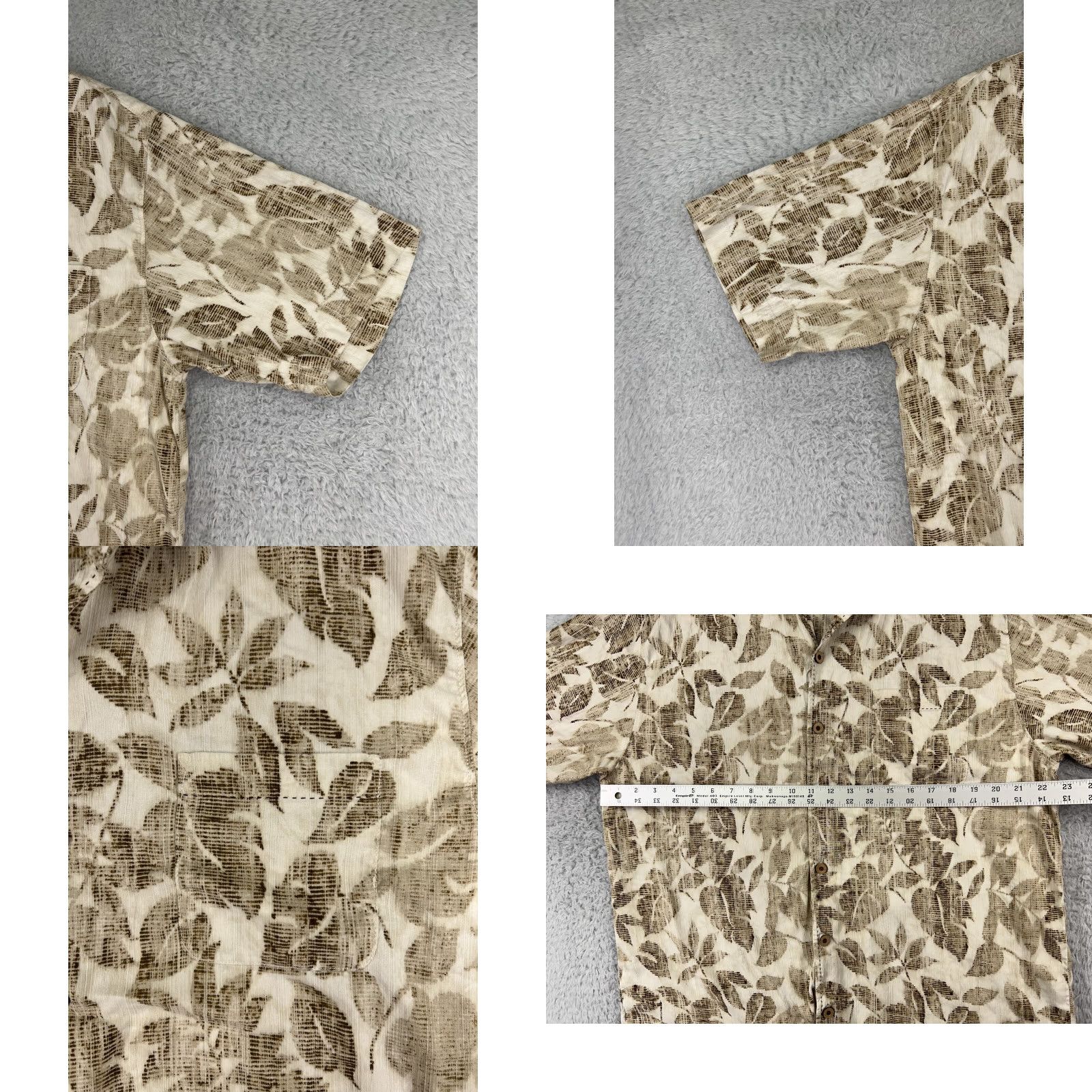 Tommy Bahama Tommy Bahama Shirt Mens Large Beige Leaf Pattern Hawaiian Camp Aloha Beach Resort Size US L / EU 52-54 / 3 - 8 Thumbnail