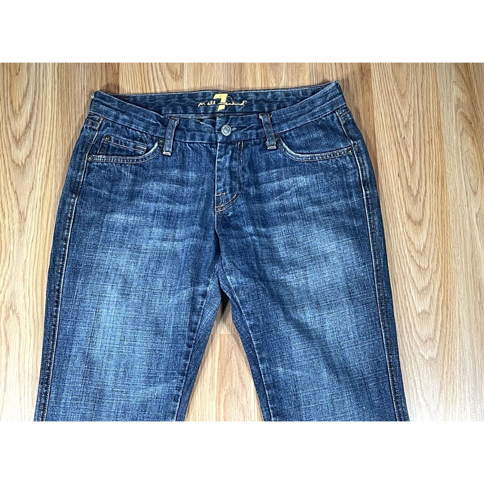 7 For All Mankind 7 For All Mankind A Pocket Bootcut Flat Front Blue Jeans Pants Womens Size 29 Size 29" - 2 Thumbnail