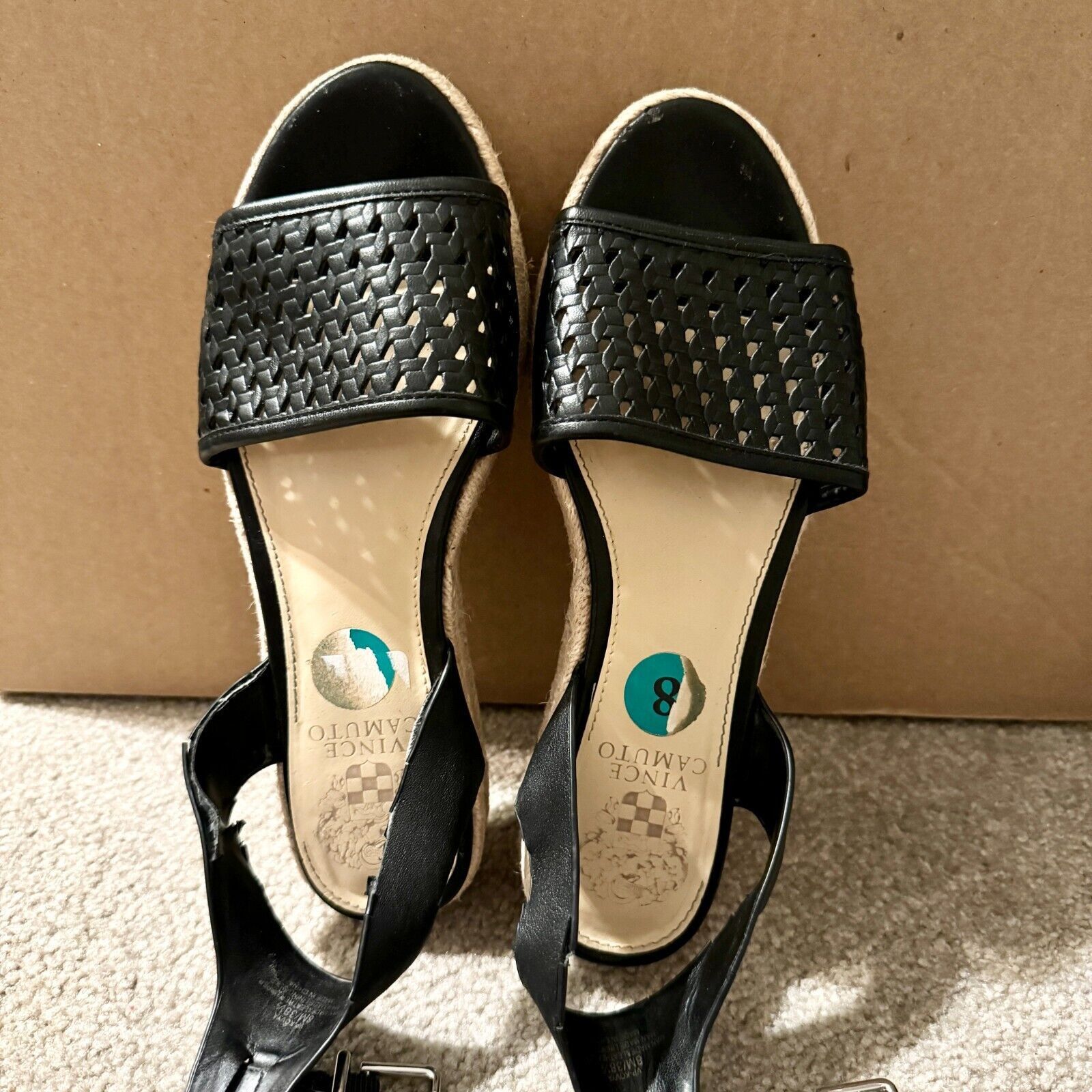 Vince Camuto Vince Camuto 8 Basketweave Espadrille Ankle Strap Platform Size US 8 / IT 38 - 1 Thumbnail