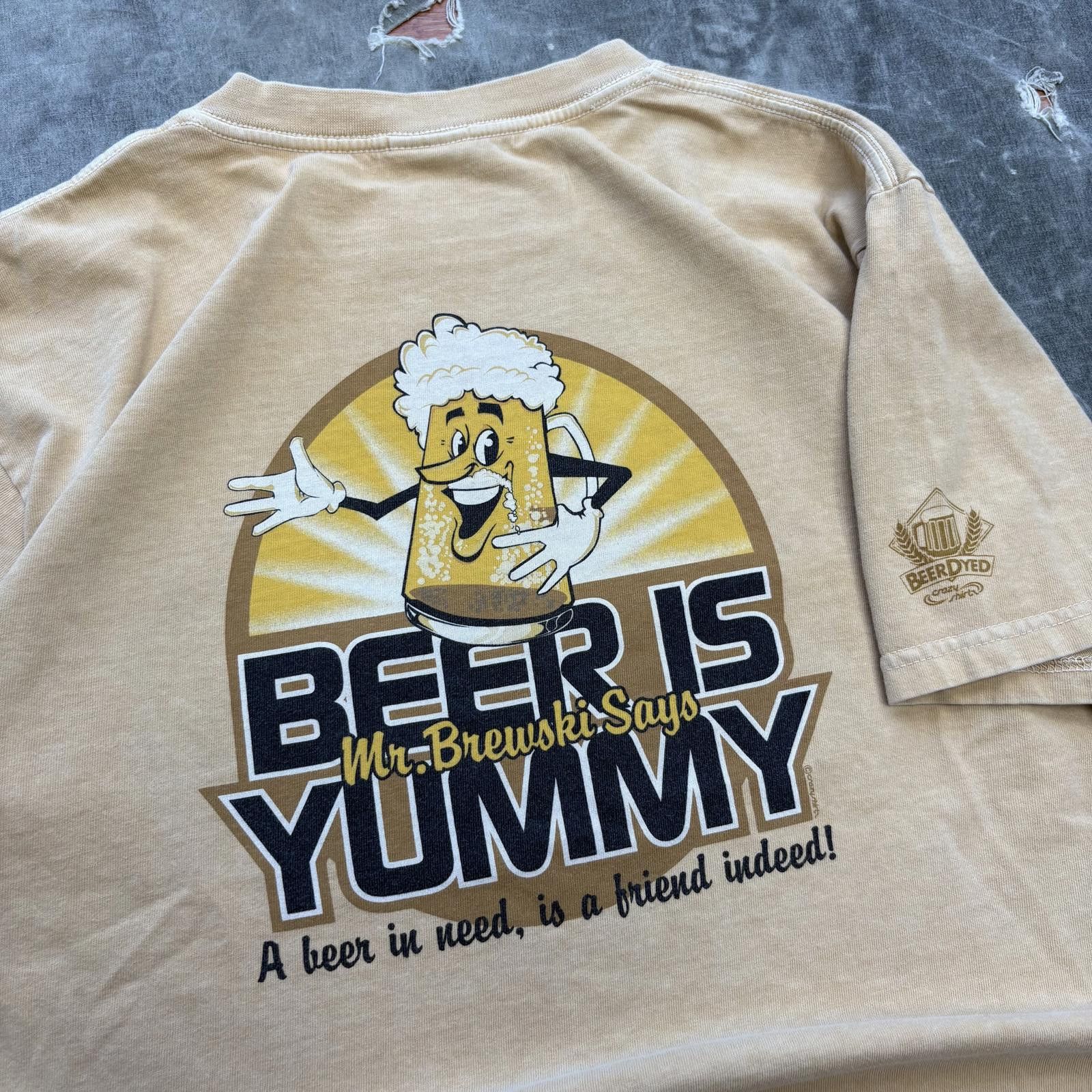 Vintage Vintage Y2K Mr. Brewski Beer Is Yummy Funny Alcohol Shirt Size US M / EU 48-50 / 2 - 3 Thumbnail
