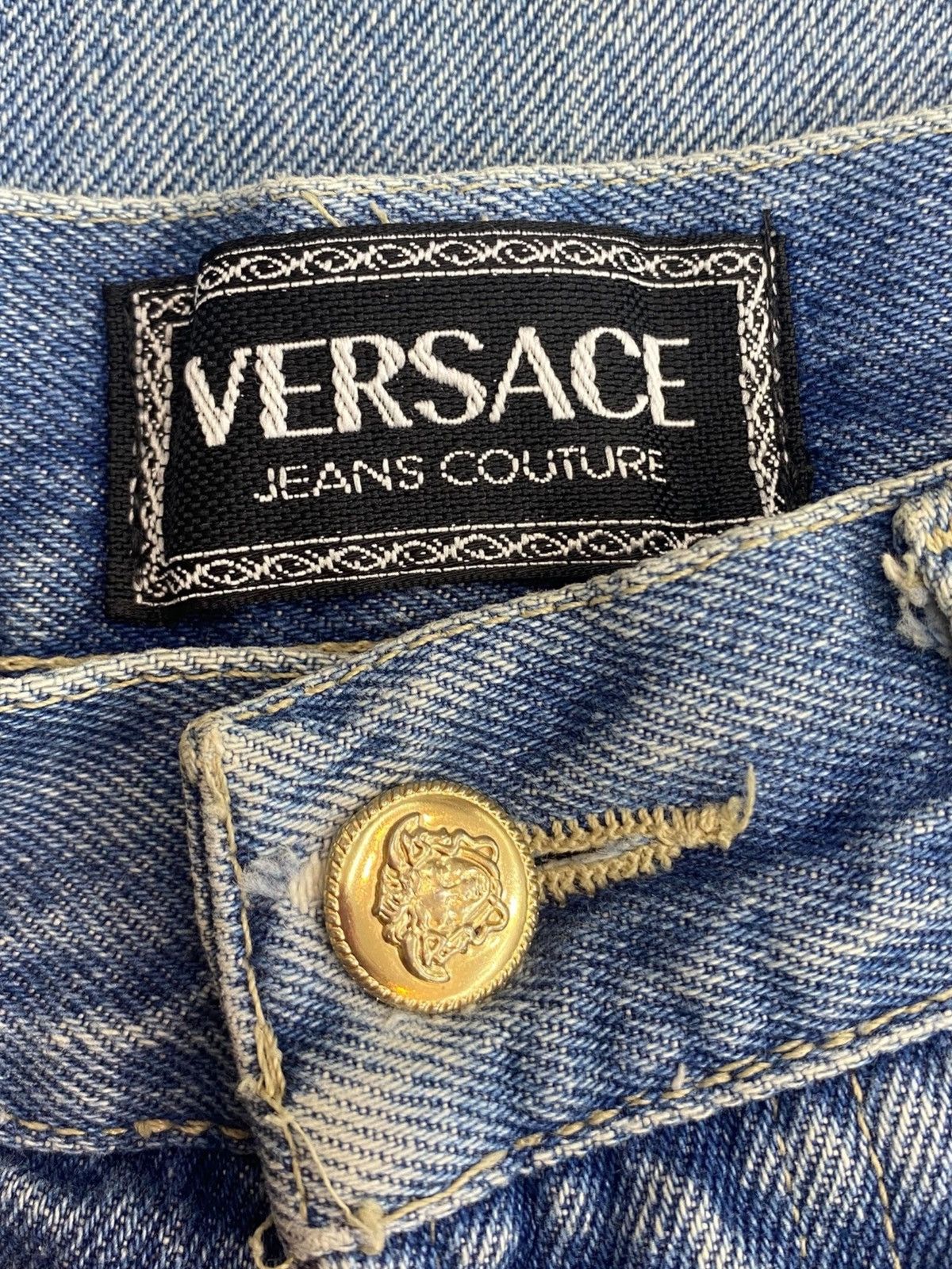 Versace Versace Whiskers Faded Wash Style Bag Ripped Jeans Size US 30 / EU 46 - 10 Thumbnail