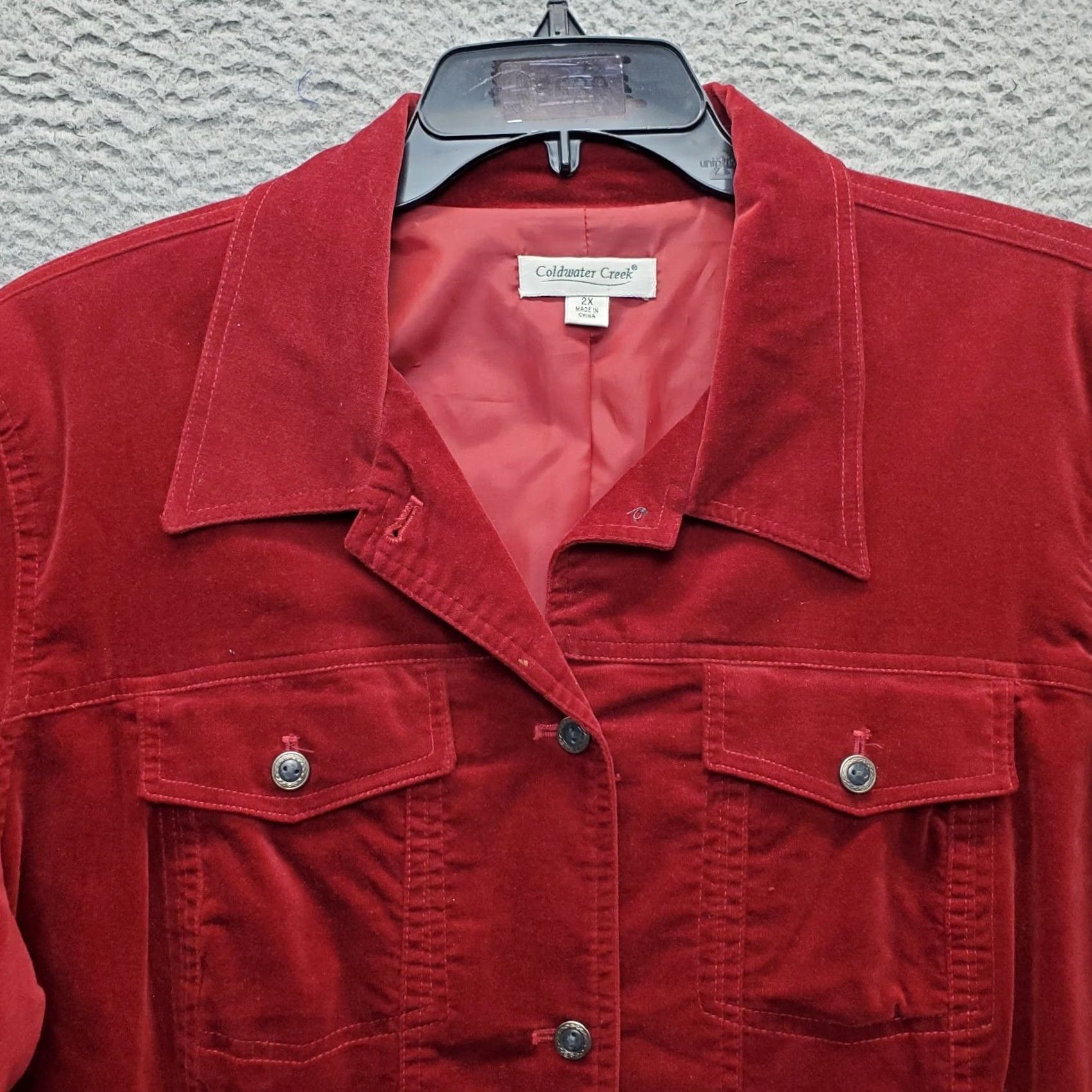 Coldwater Creek Coldwater Creek Velour Jacket Womens 2X Dark Red Long Sleeve Button Front EUC jacket womens 2X dark red long sleeve button front EUC Size XXL / US 16-18 / IT 52-54 - 5 Thumbnail