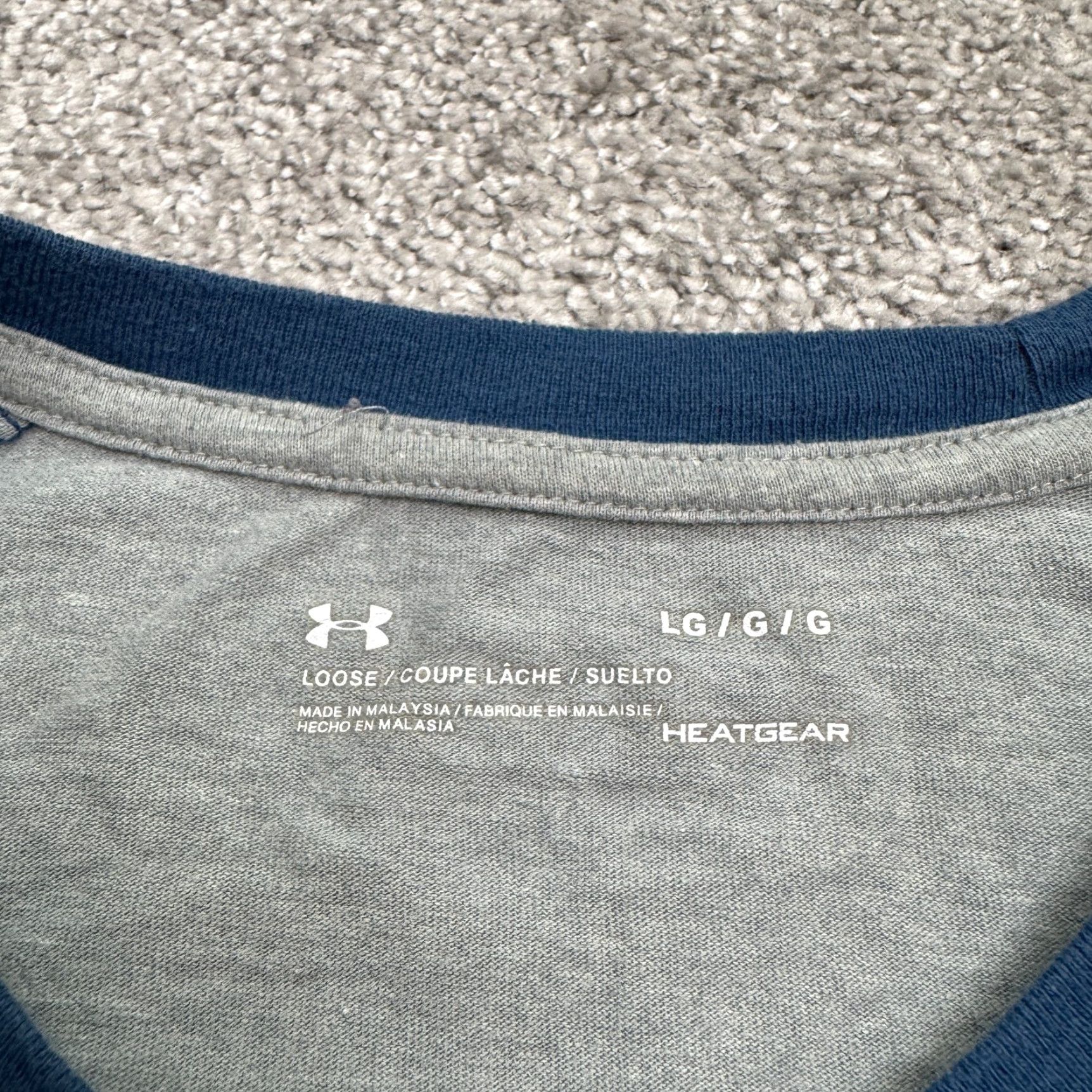 Under Armour Under Armour HeatGear T-Shirt Men Loose Graphic Raglan Long Sleeve Gray Blue Under armour HeatGear Size US L / EU 52-54 / 3 - 5 Thumbnail