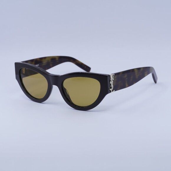 Saint Laurent Paris Saint Laurent SLM94 010 Sunglasses Brown Cat Eye Frame Size ONE SIZE - 1 Thumbnail