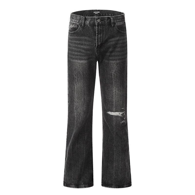 Jean Retro washed straight-leg flared ripped jeans for men Size US 32 / EU 48 - 1 Thumbnail