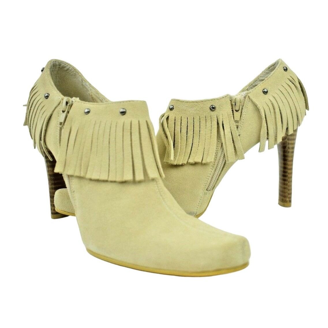 Other MIA Womens US Size 9 Hunter Tan Suede Leather Fringe Ankle B Size US 9 / IT 39 - 1 Thumbnail