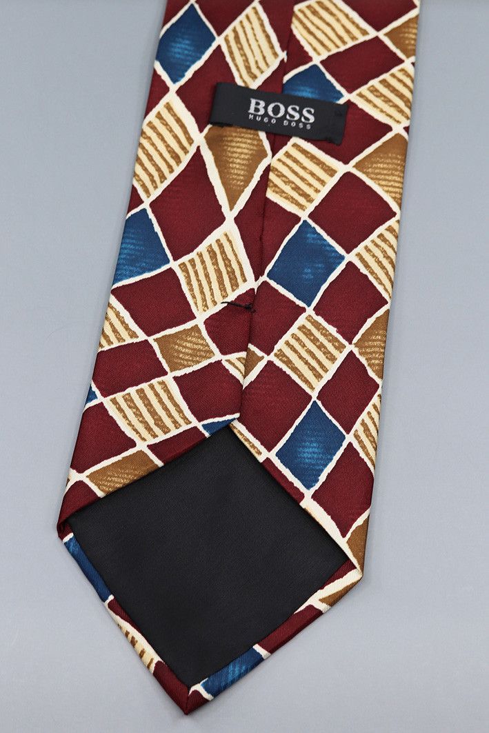 Hugo Boss Vintage Hugo Boss Silk Tie – Bold Geometric Pattern Size ONE SIZE - 2 Thumbnail