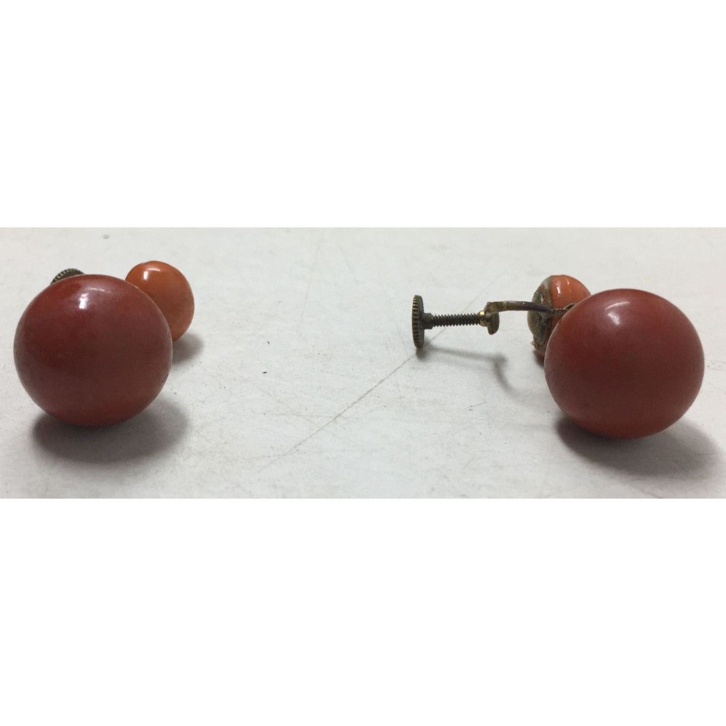 Other Women's Vintage Orange and Gold Tone Dangle Screw Back Earri Size ONE SIZE - 5 Thumbnail