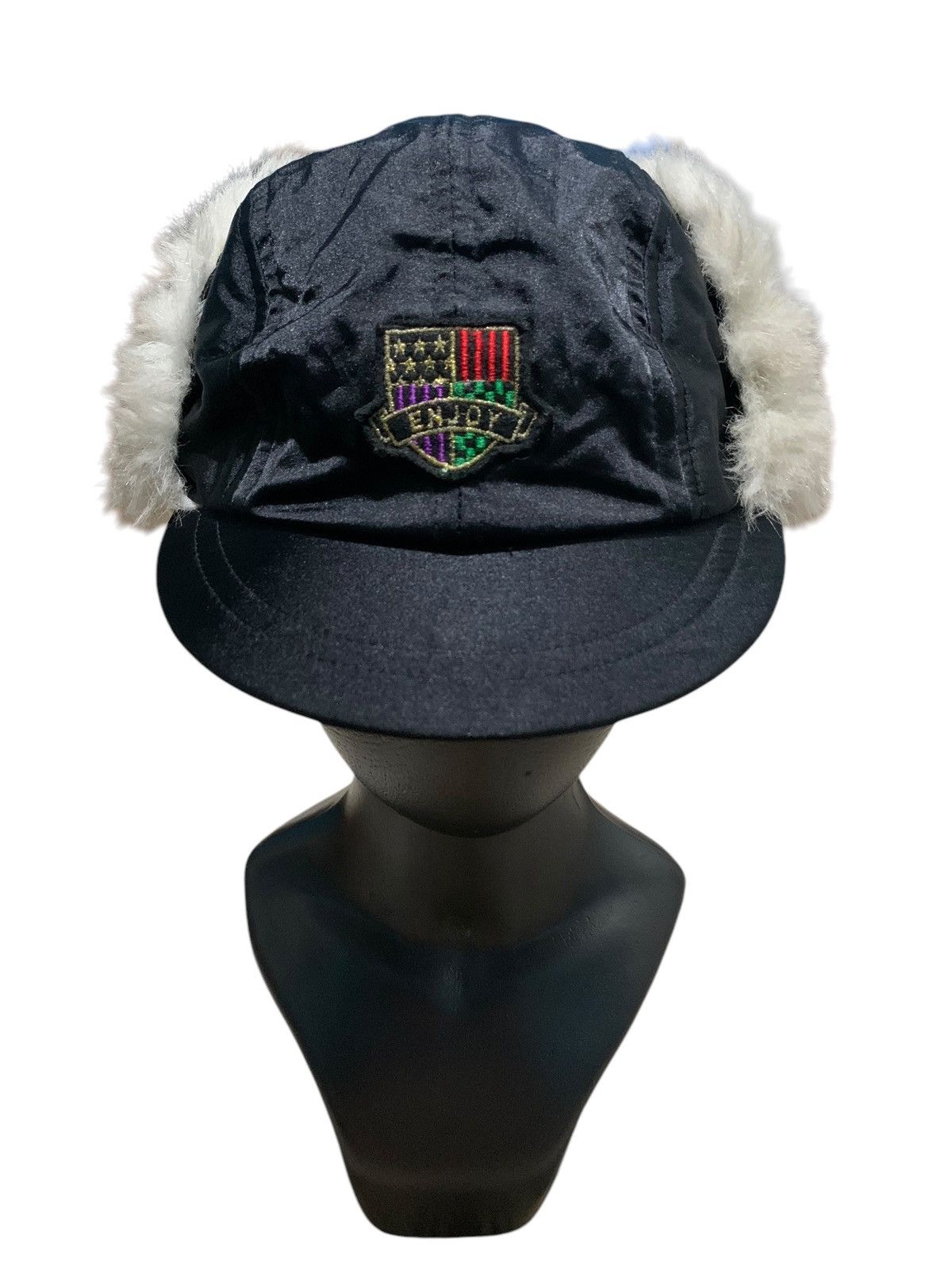 If Six Was Nine × Japanese Brand × Le Grande Bleu (L.G.B.) 2000s Flying ski japan nylon fur hat short visor Size ONE SIZE - 2 Thumbnail