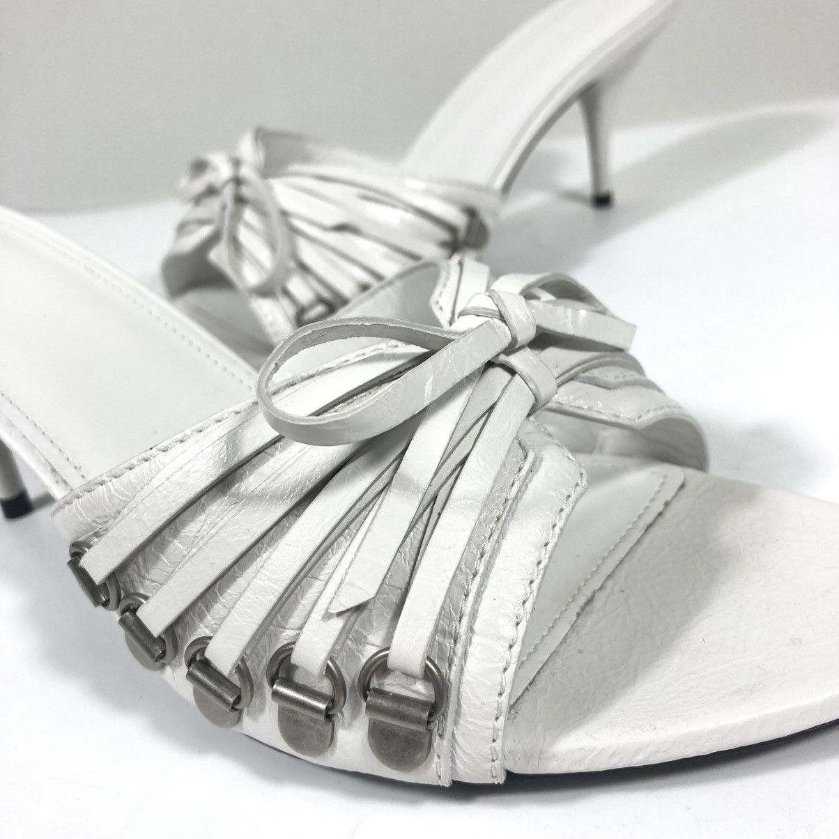 Balenciaga Balenciaga Cagole High Heel Slide Sandals Optic White 40 Size US 10 / IT 40 - 11 Thumbnail