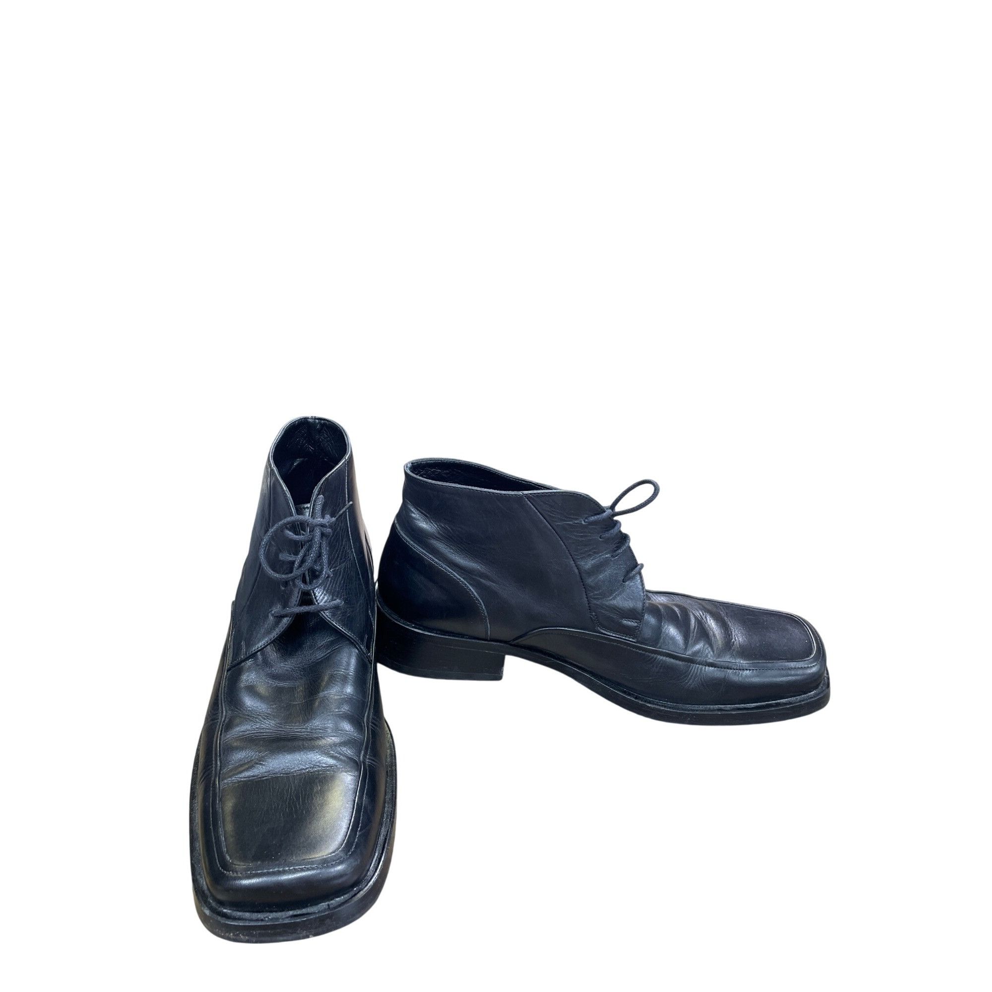 Pierre Cardin Pierre Cardin Mens Black Leather Ankle Chukka Boots Size 12 Size US 12 / EU 45 - 1 Thumbnail