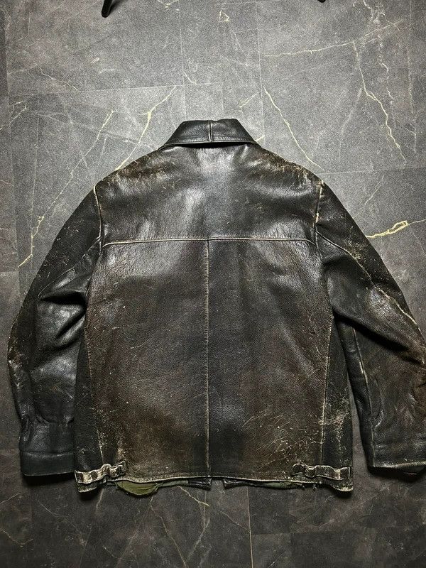 Vintage Distressed Leather Jacket Wool 60s 50s Retro vintage Size US L / EU 52-54 / 3 - 12 Thumbnail