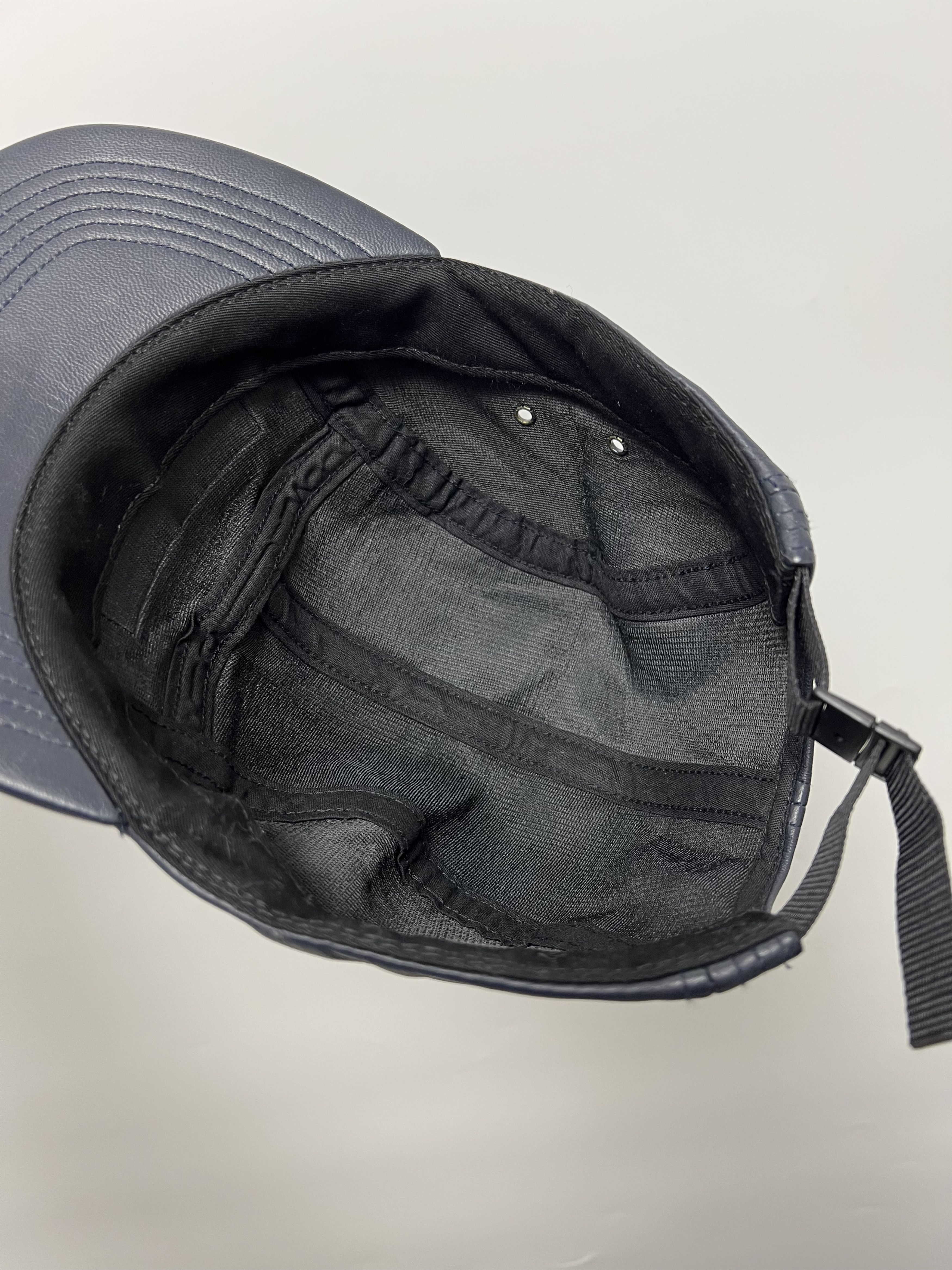 Supreme Supreme Leather 5 Panel Camp Cap Navy Blue Size ONE SIZE - 8 Thumbnail