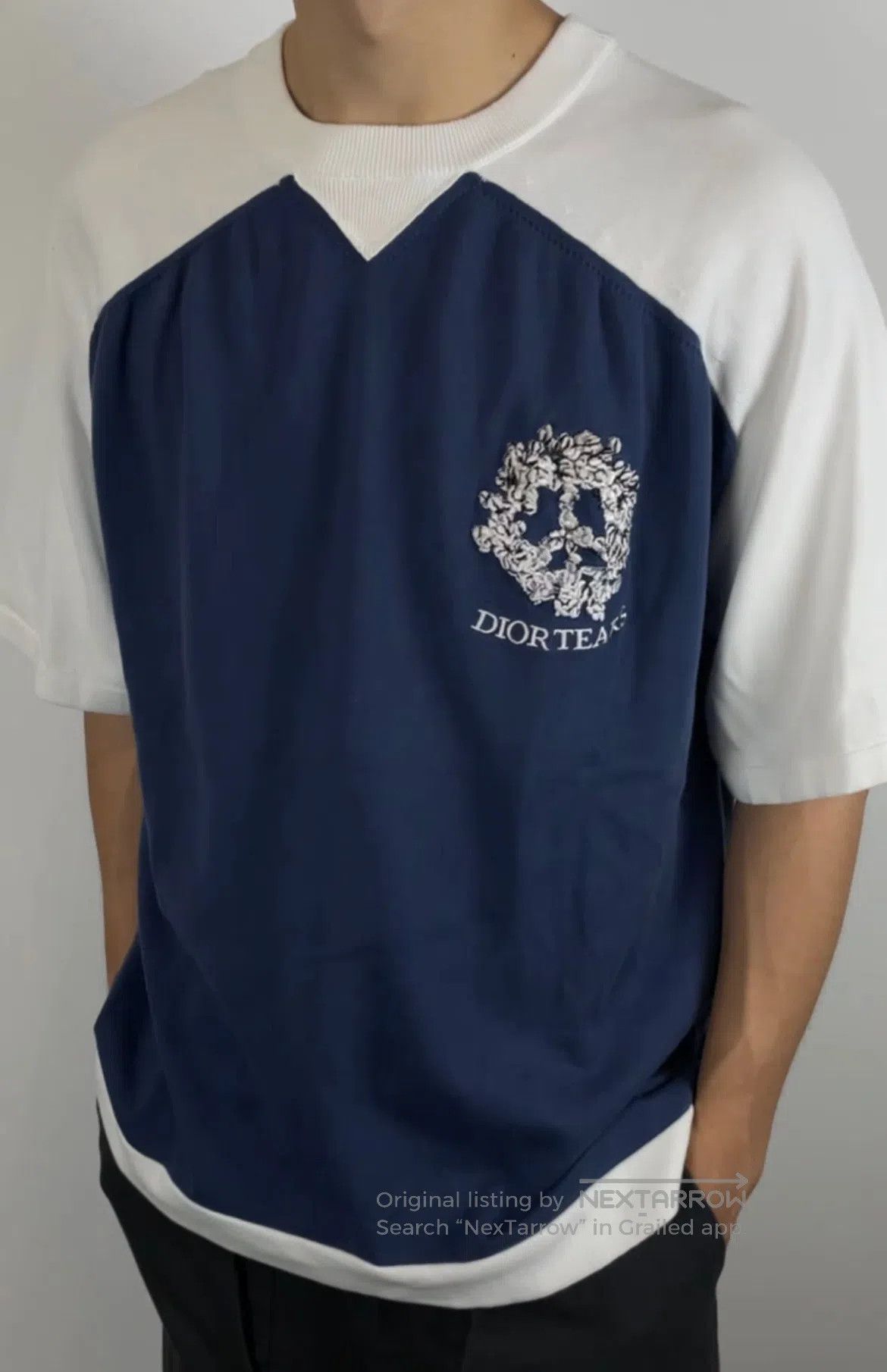 Dior Dior Embroidered Logo Blue and White Short Sleeve Size US L / EU 52-54 / 3 - 8 Thumbnail