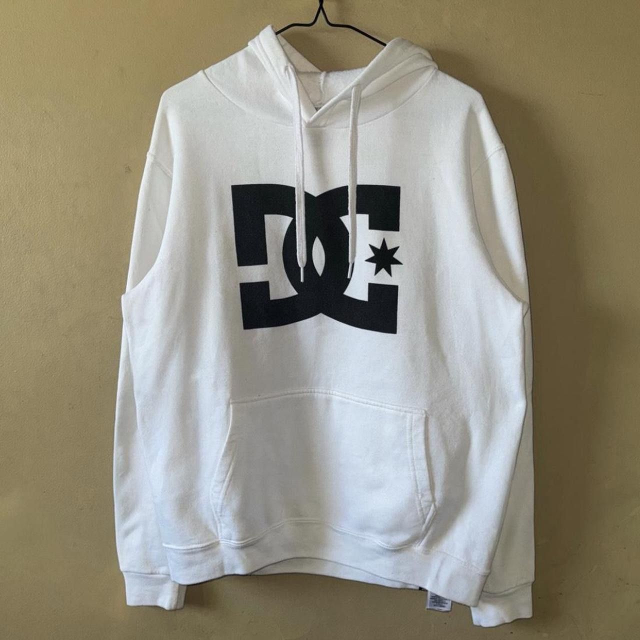 Vintage Y2K DC Shoe Co. USA Pullover Skate Hoodie White / Black Size US S / EU 44-46 / 1 - 1 Thumbnail