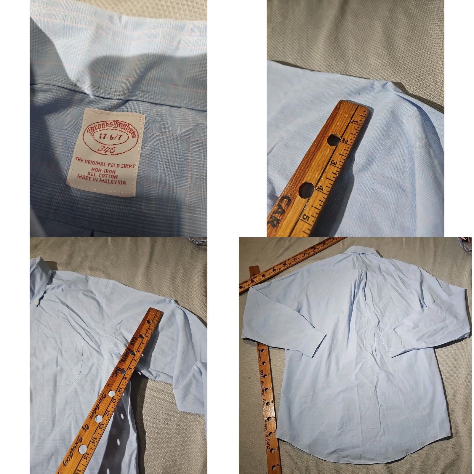 Brooks Brothers Brooks Brothers Shirt Mens 17 6/7 Blue Button Preppy Luxury Oxford Non-Iron Dress Shirt Regular Long Sleeve Size US XL / EU 56 / 4 - 8 Thumbnail